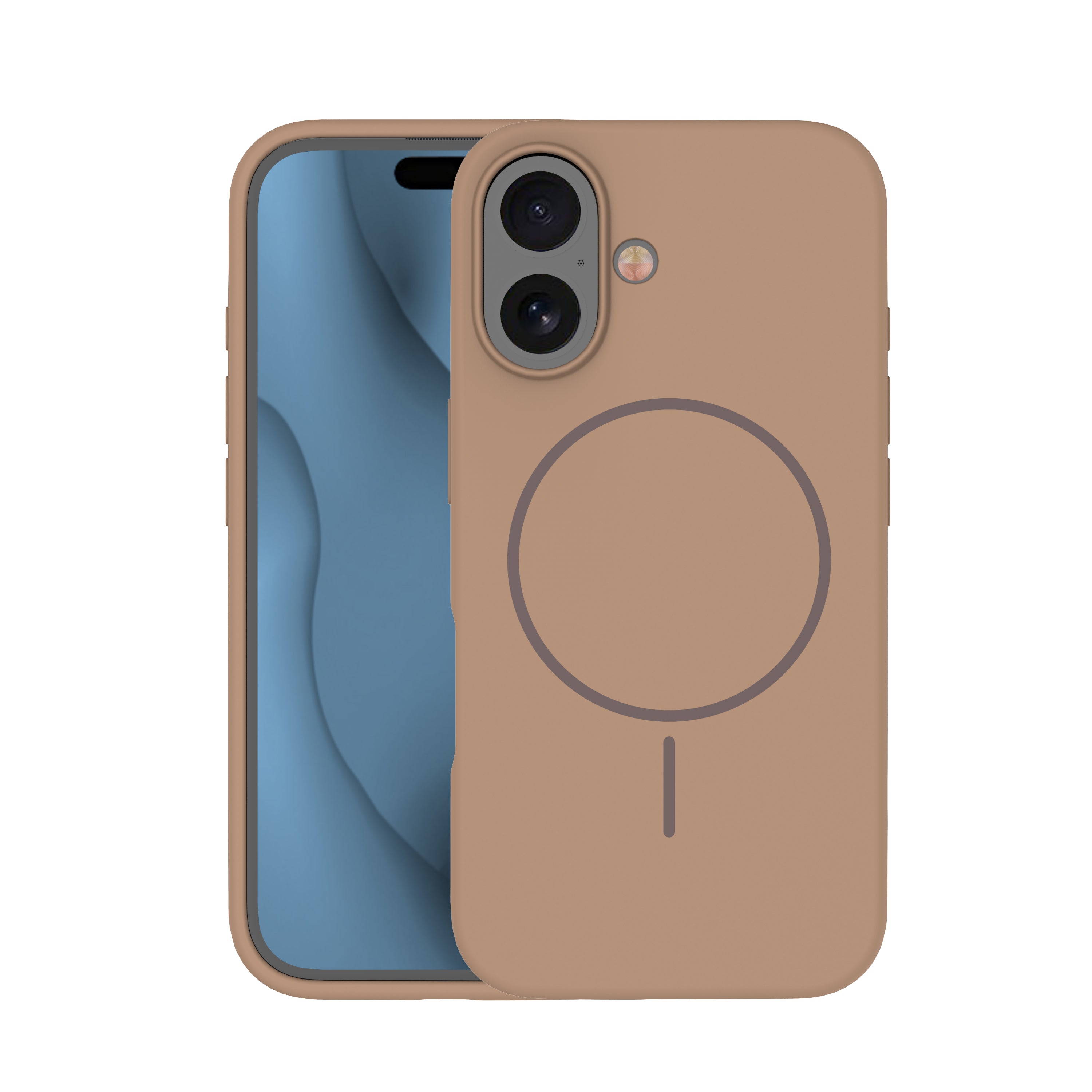 iPhone 16 Plus Silicone MagSafe Cover Smart Thin Mag Thin Magcase – Brun