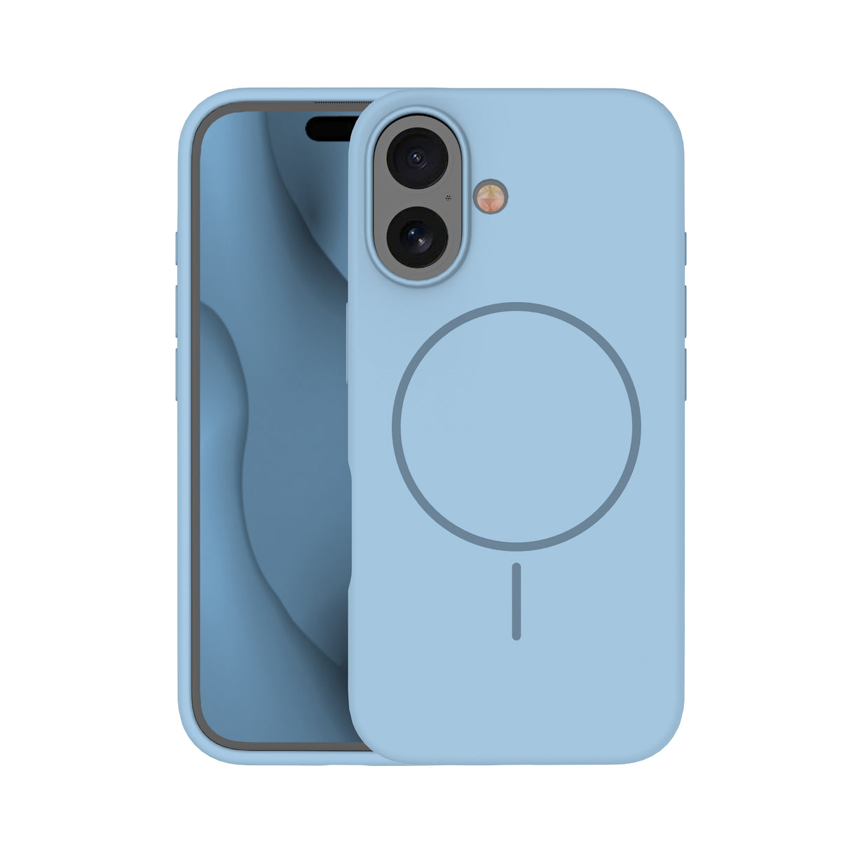 iPhone 16 Plus Silicone MagSafe Cover Smart Thin Mag Thin Magcase Lys – Blå