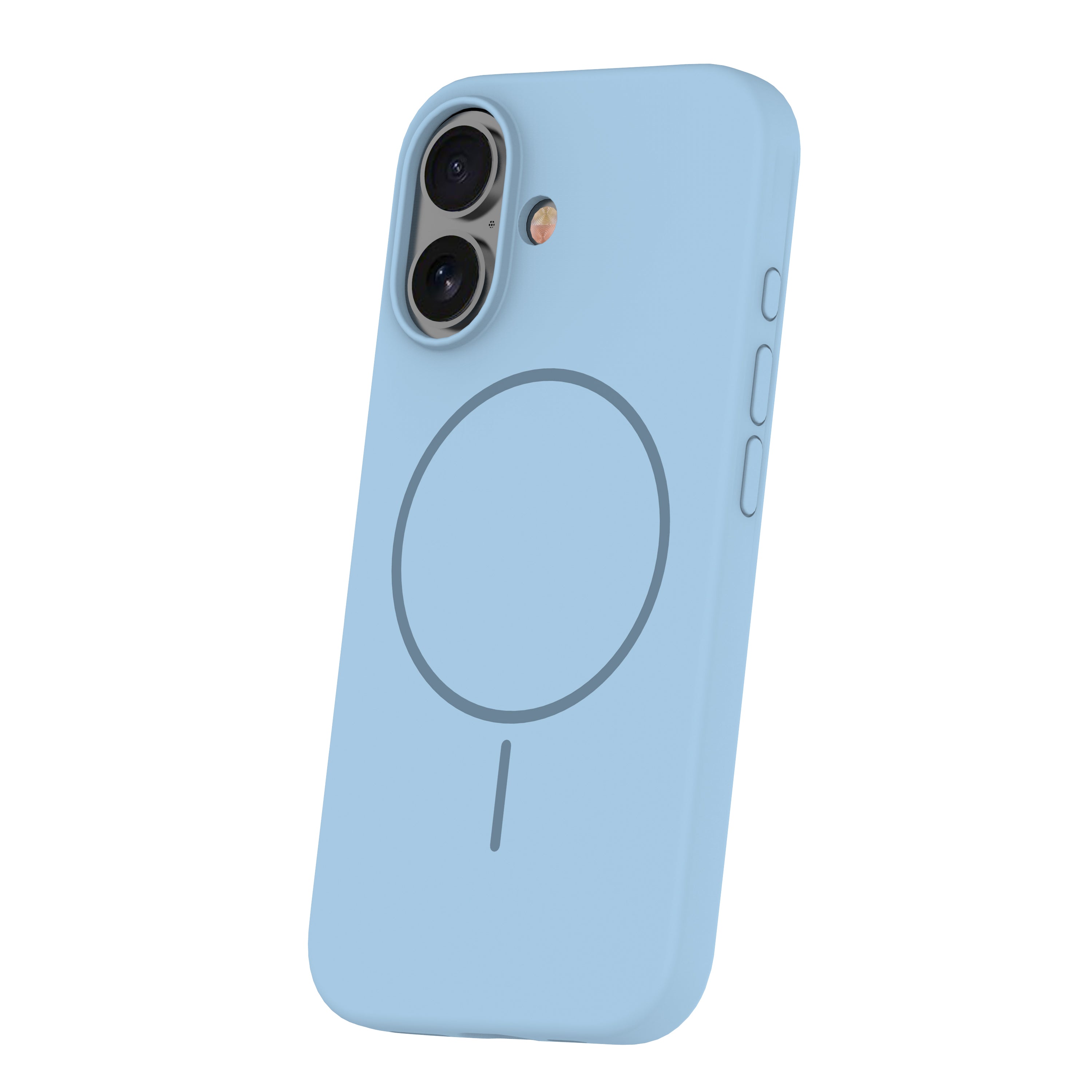 iPhone 16 Plus Silicone MagSafe Cover Smart Thin Mag Thin Magcase Lys – Blå