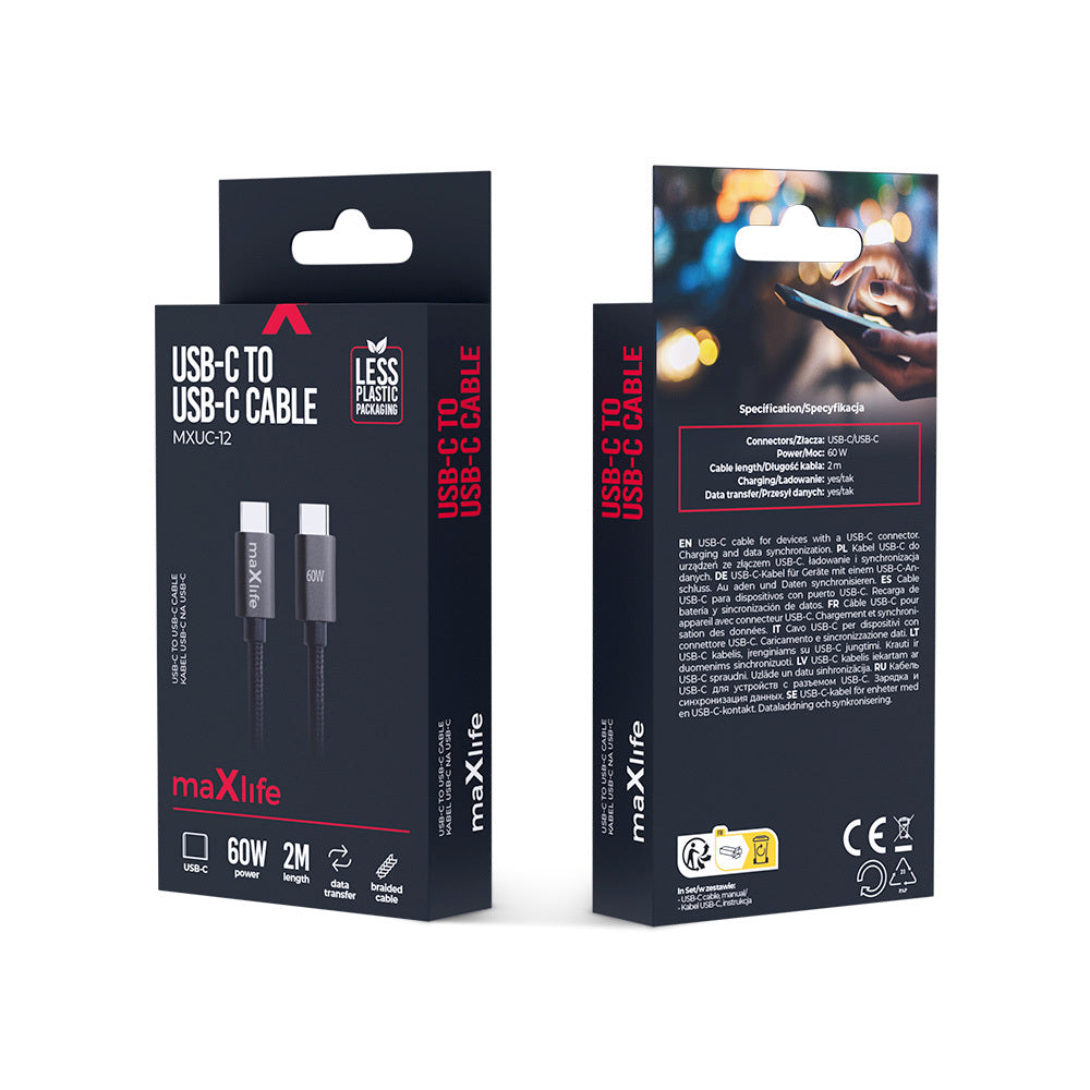 MaXlife Kabel USBC/USBC 2.mtr 60W