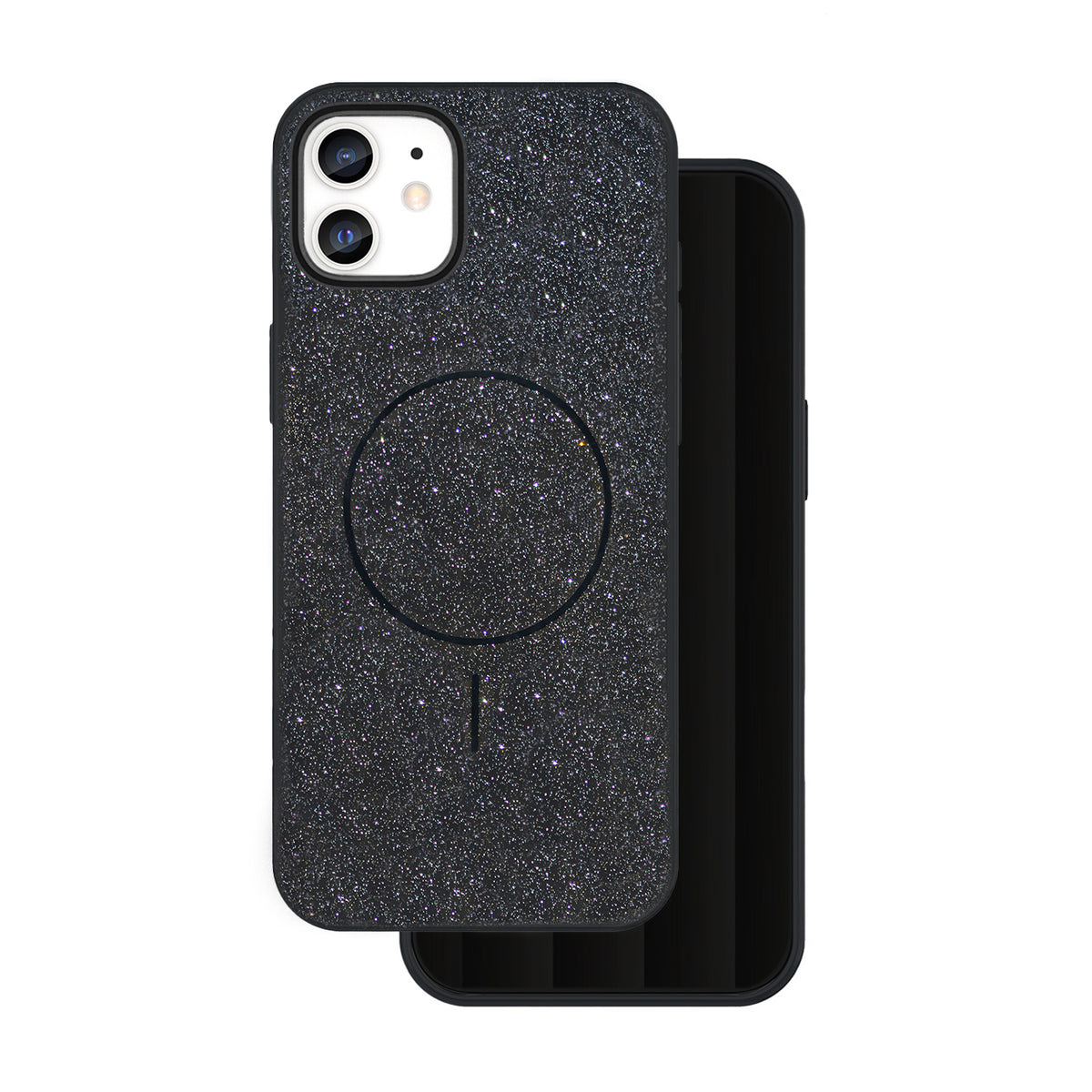 iPhone 12/12 Pro MagSafe Cover Glitter Thin Mag Glitter Thin – Sort