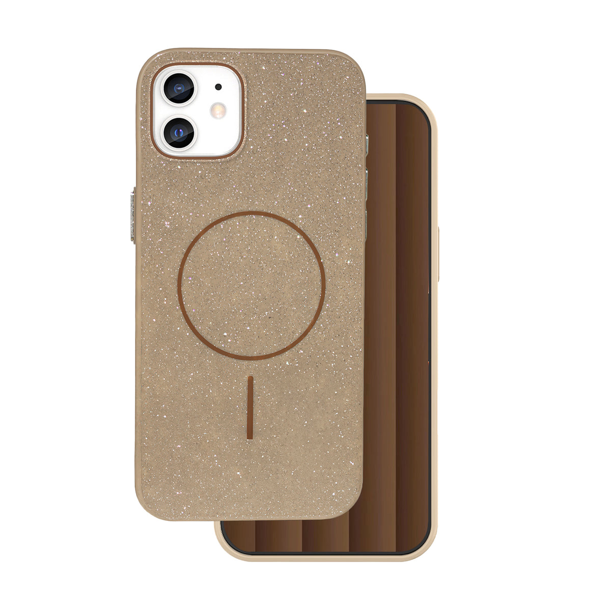 iPhone 12/12 Pro MagSafe Cover Glitter Thin Mag Glitter Thin – Brun