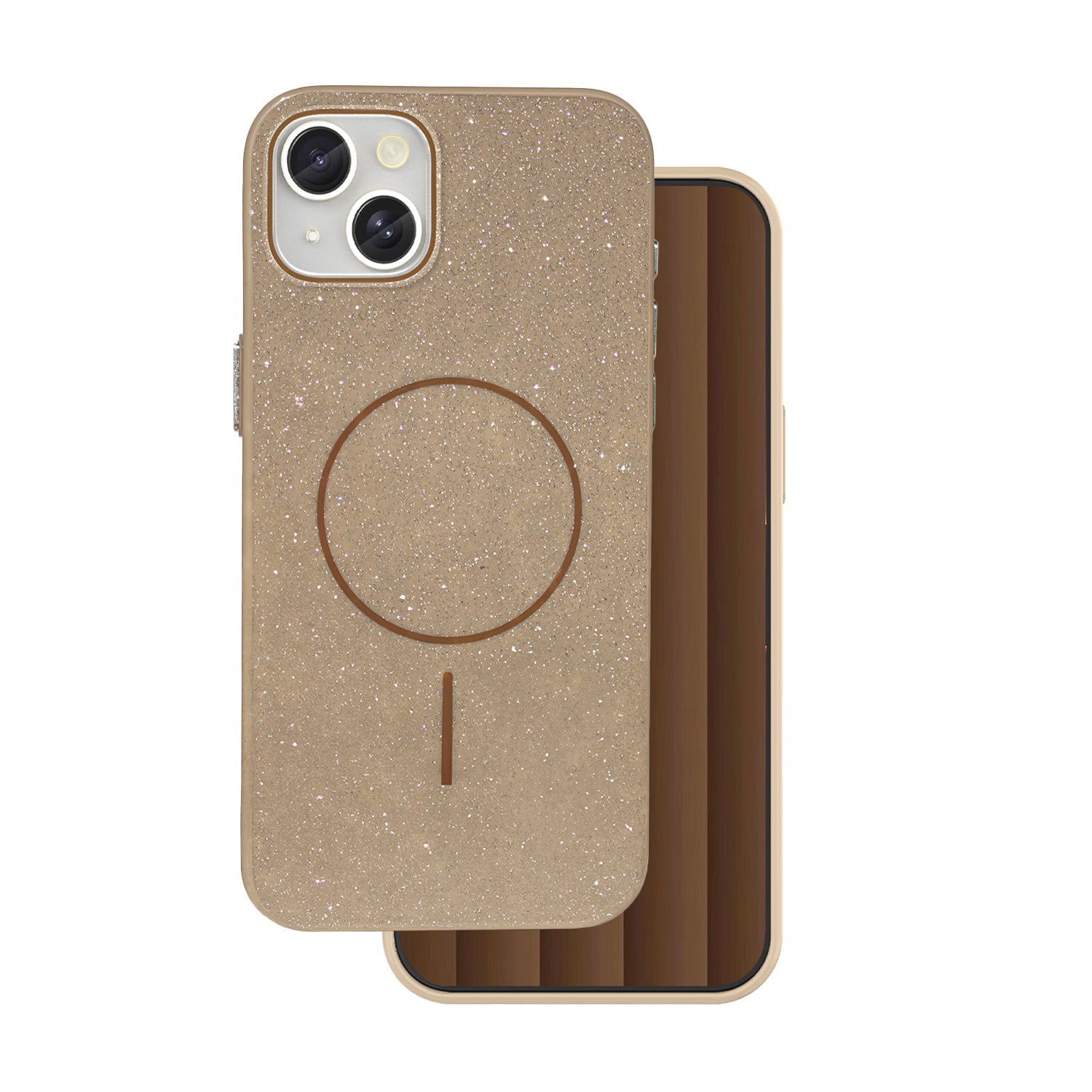 iPhone 15 Cover Glitter Thin Mag Glitter Thin – Brun
