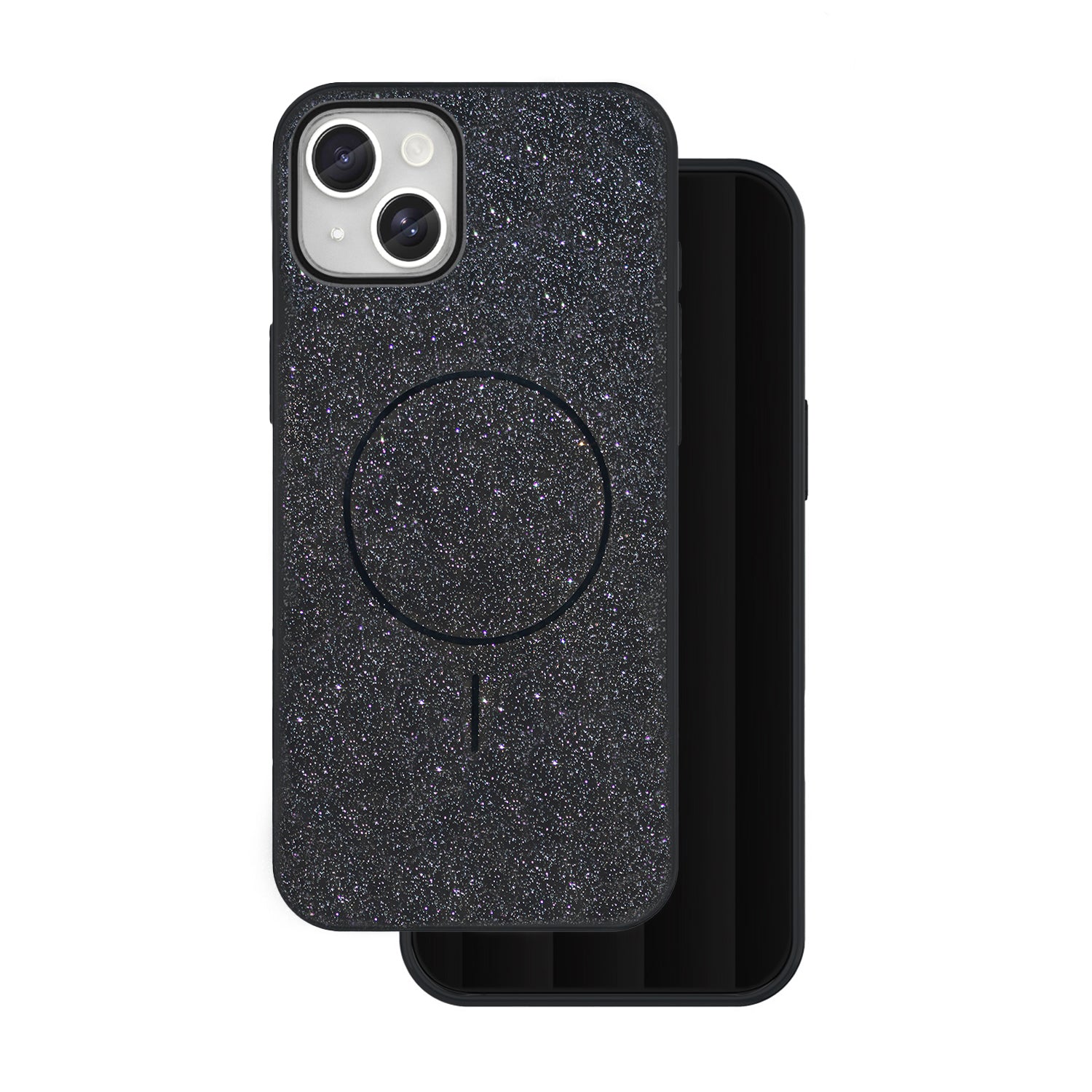 iPhone 14 Cover Glitter Thin Mag Glitter Thin – Sort