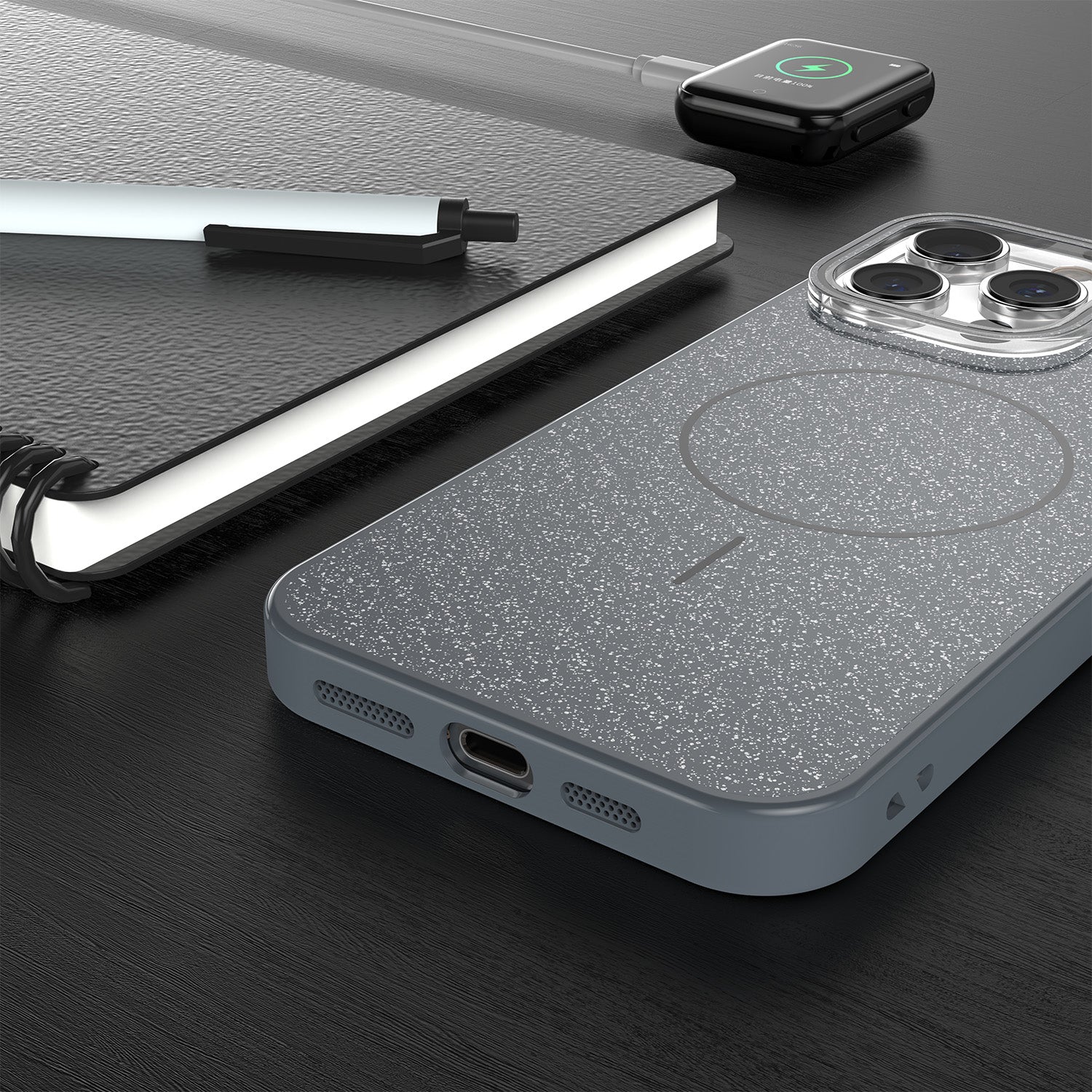 iPhone 13 Glitter Sort Thin Mag.