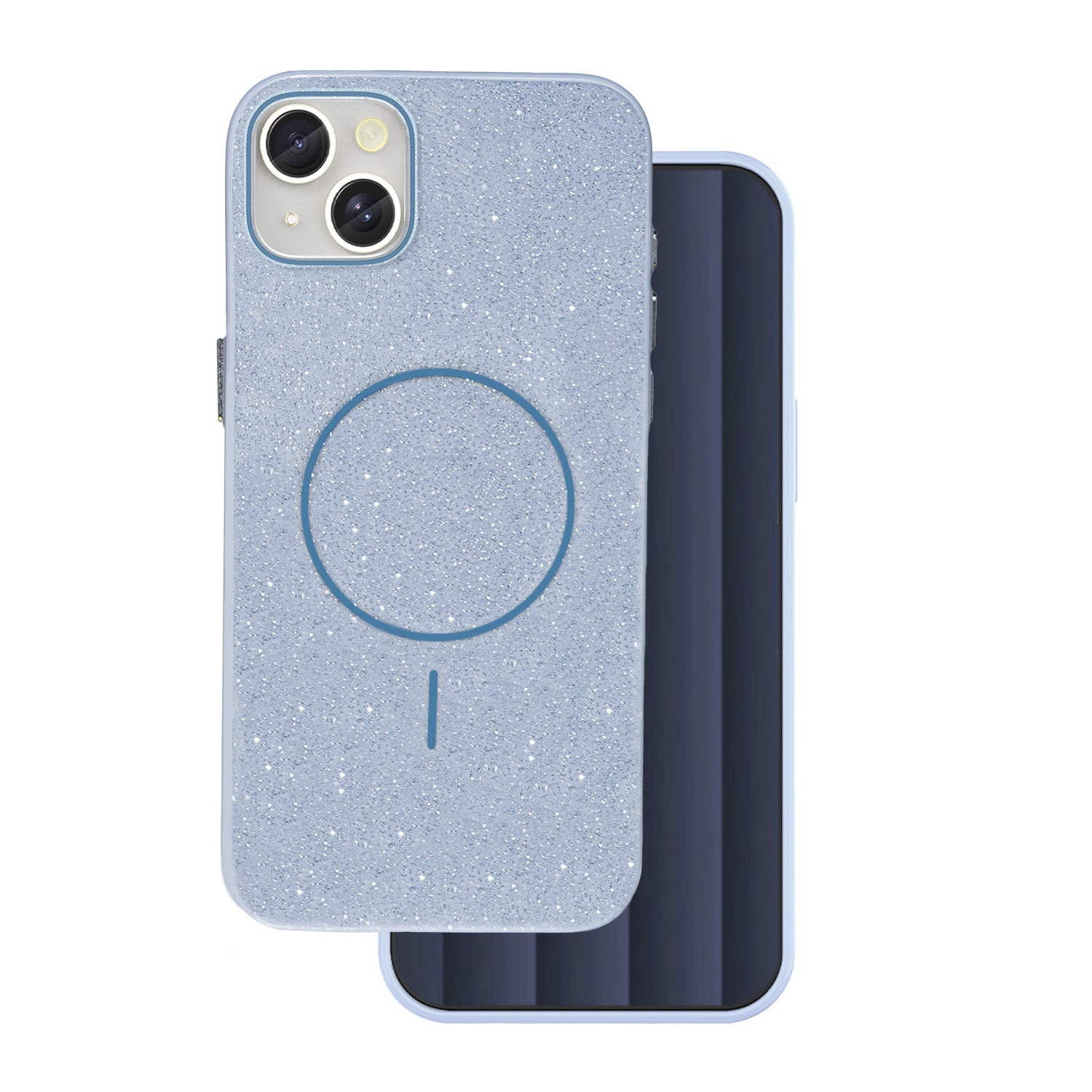 iPhone 17 Pro Cover Glitter Thin Mag Glitter – Blå