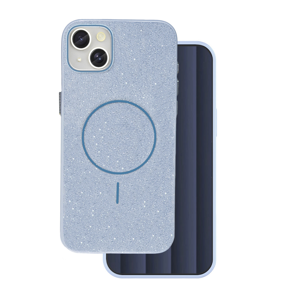 iPhone 17 Pro Cover Glitter Thin Mag Glitter – Blå