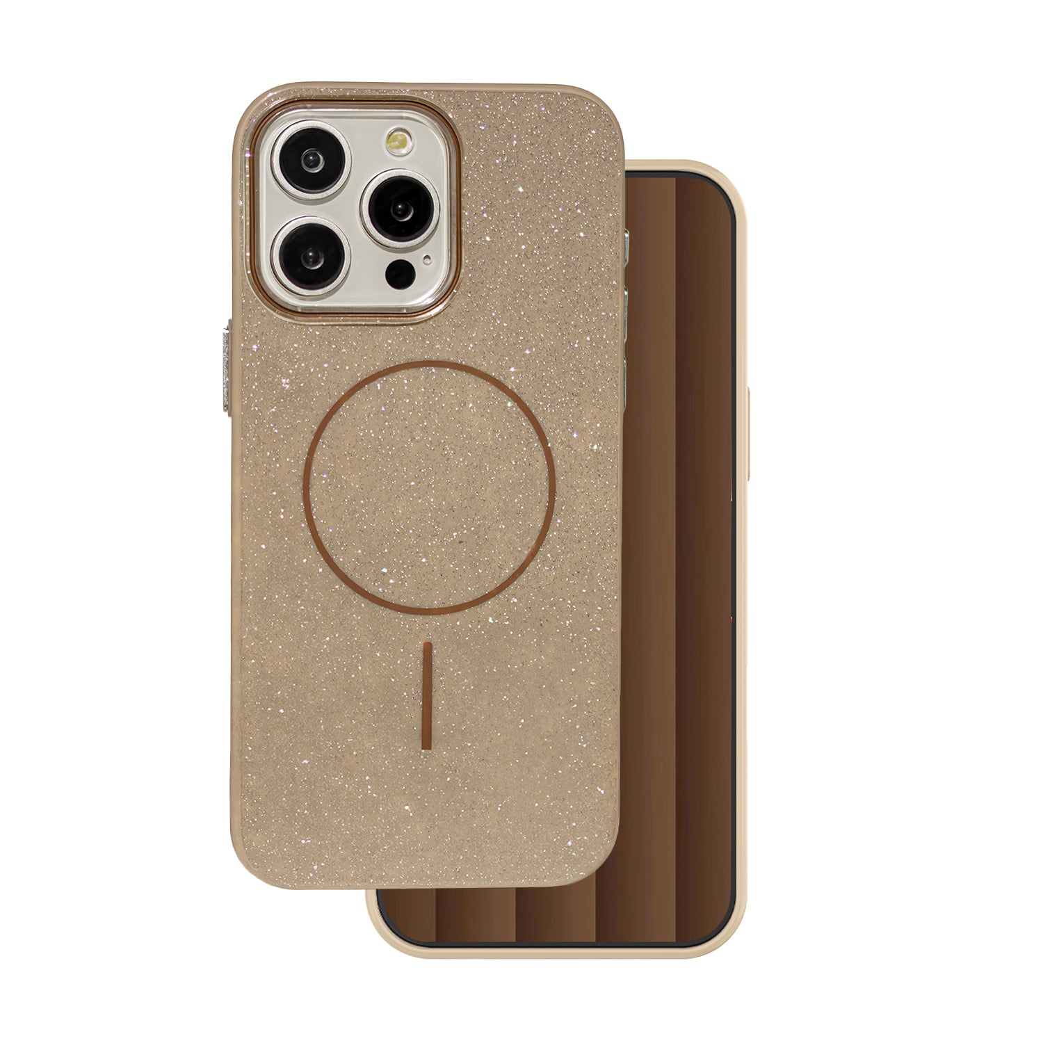 iPhone 16 pro Max MagSafe Cover Glitter Thin Mag Glitter Thin – Brun