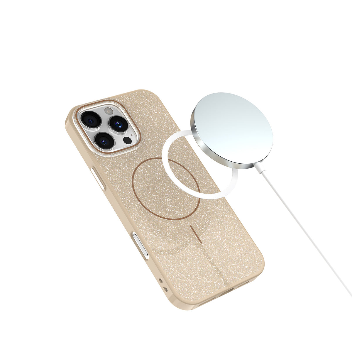 iPhone 15 Pro MagSafe Cover Glitter Thin Mag Glitter Thin – Brun