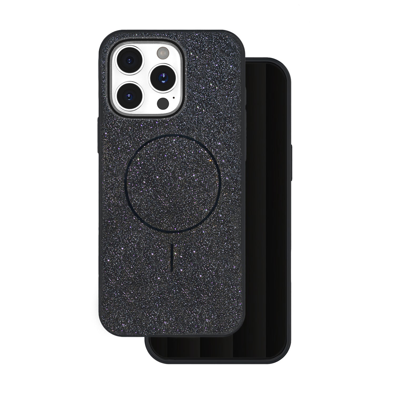 iPhone 15 Pro MagSafe Cover Glitter Thin Mag Glitter Thin – Sort
