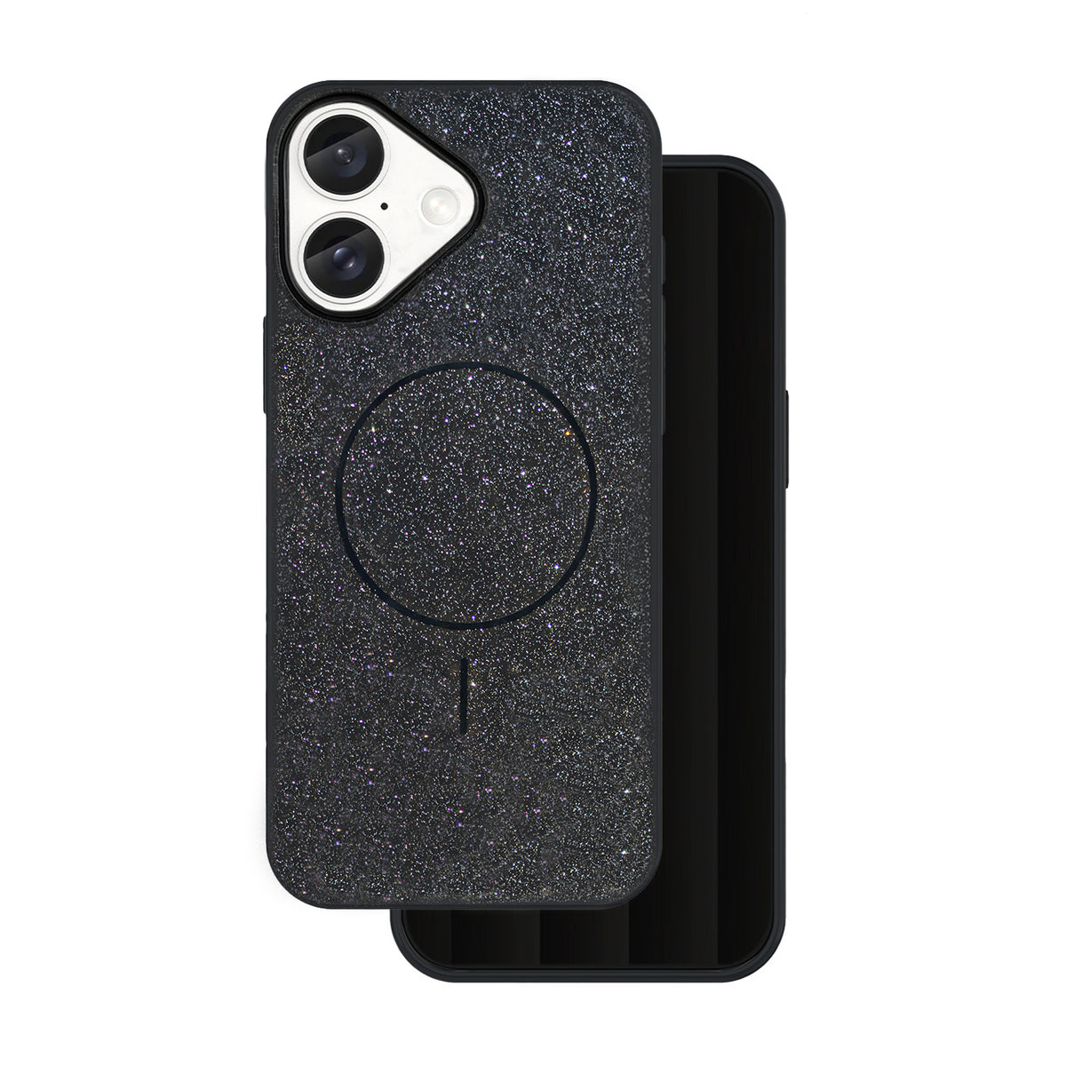 iPhone 16 Cover Glitter Thin Mag Glitter Thin – Sort