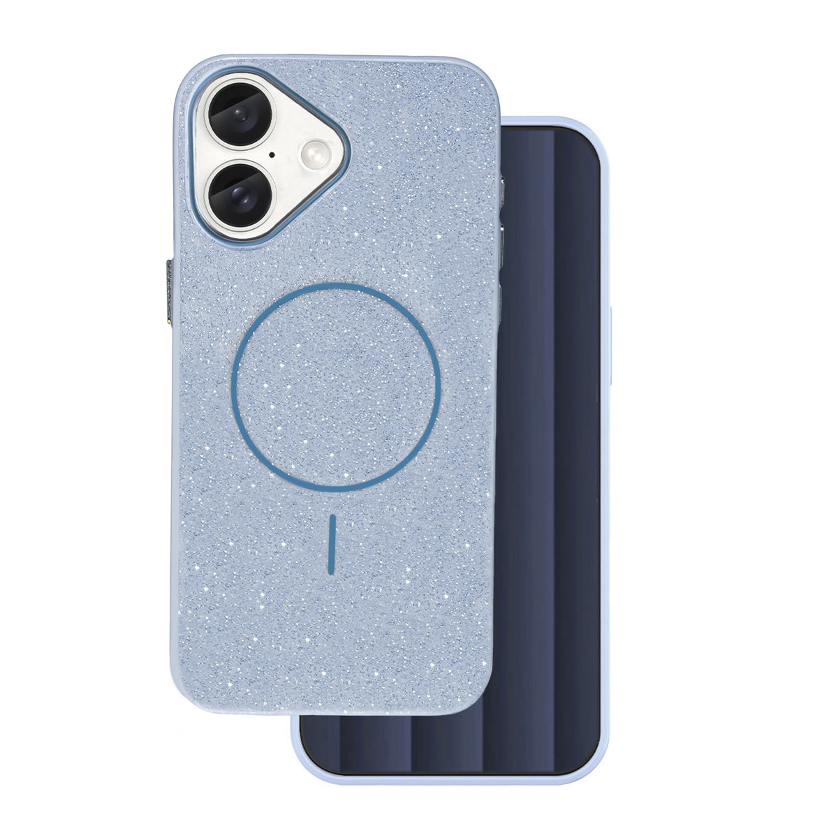 iPhone 16 Cover Glitter Thin Mag Glitter Thin – Blå