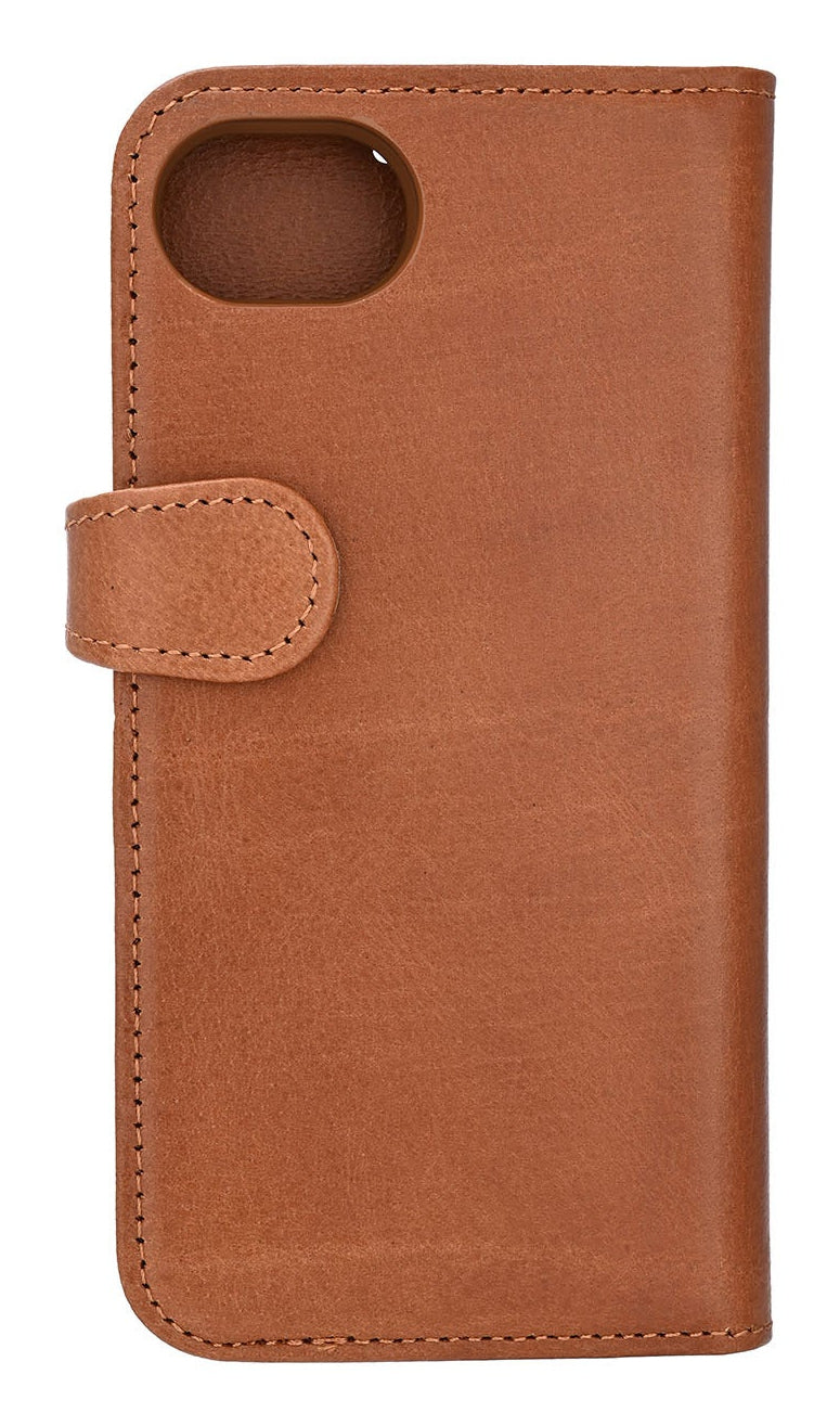 iPhone 16e / 17e Læder Wallet Flip Cover MagSeries med kortholder – Brun – Buffalo - billede 3