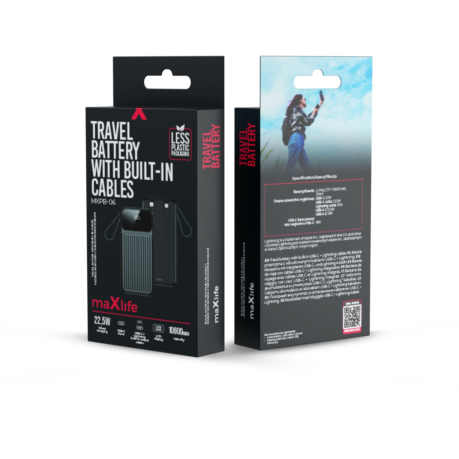 Maxlife  Powerbank 10000mAh sort    MXPB-06
