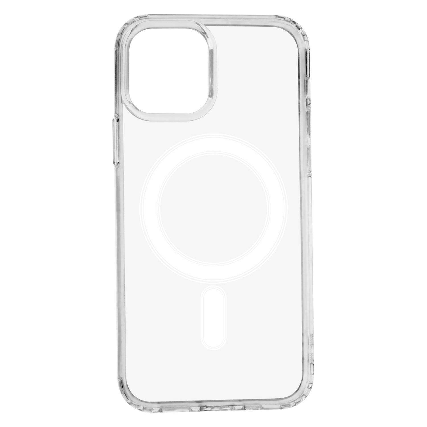 iPhone 12/12 Pro MagSafe TPU Cover Anti Shock Mag m Hvid ring – Transparent