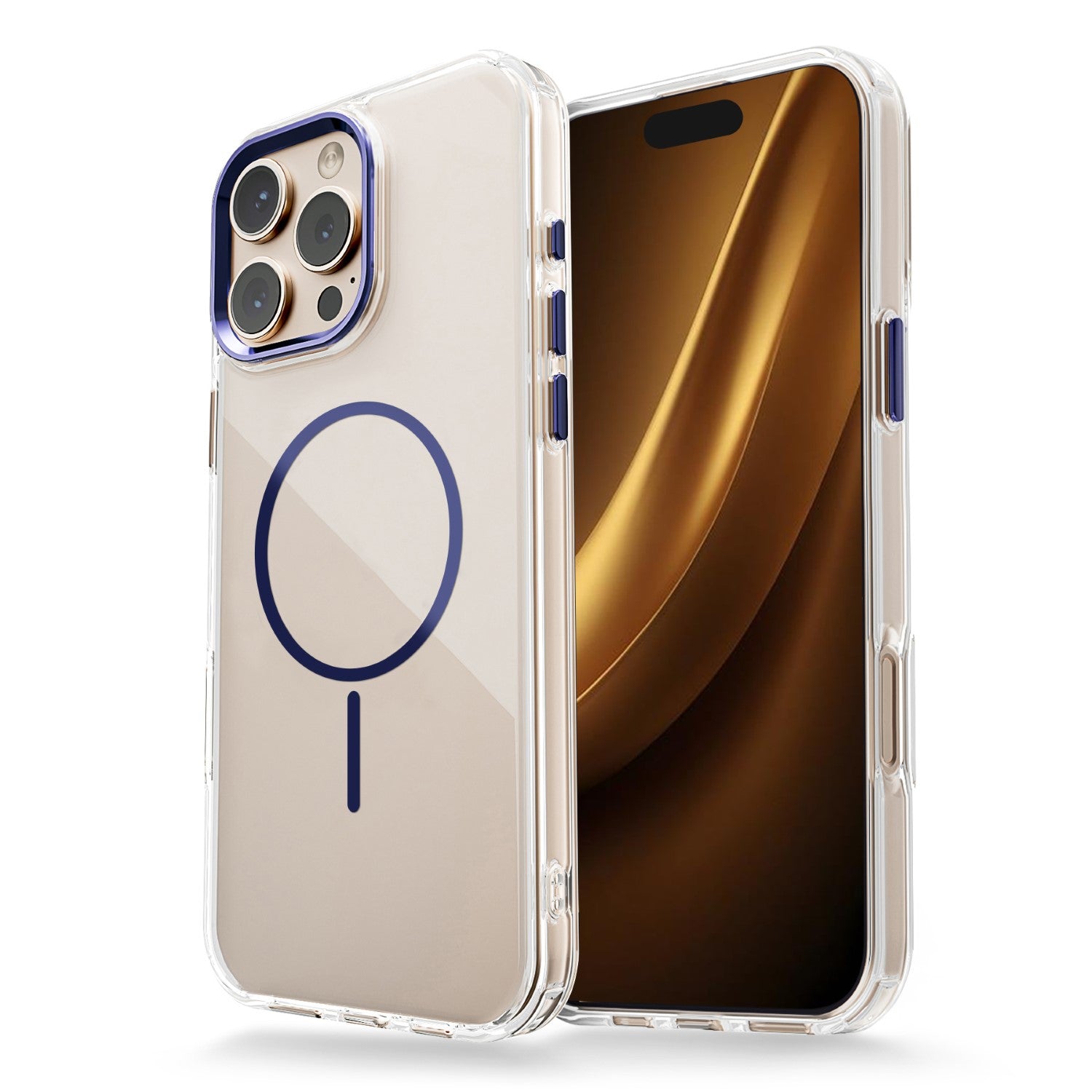 iPhone 15 Cover Clear Thin Mag – Transparent/Blå