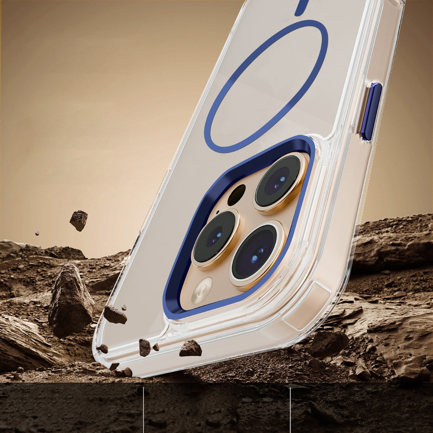iPhone 13 Cover Clear Thin Mag – Transparent/Blå