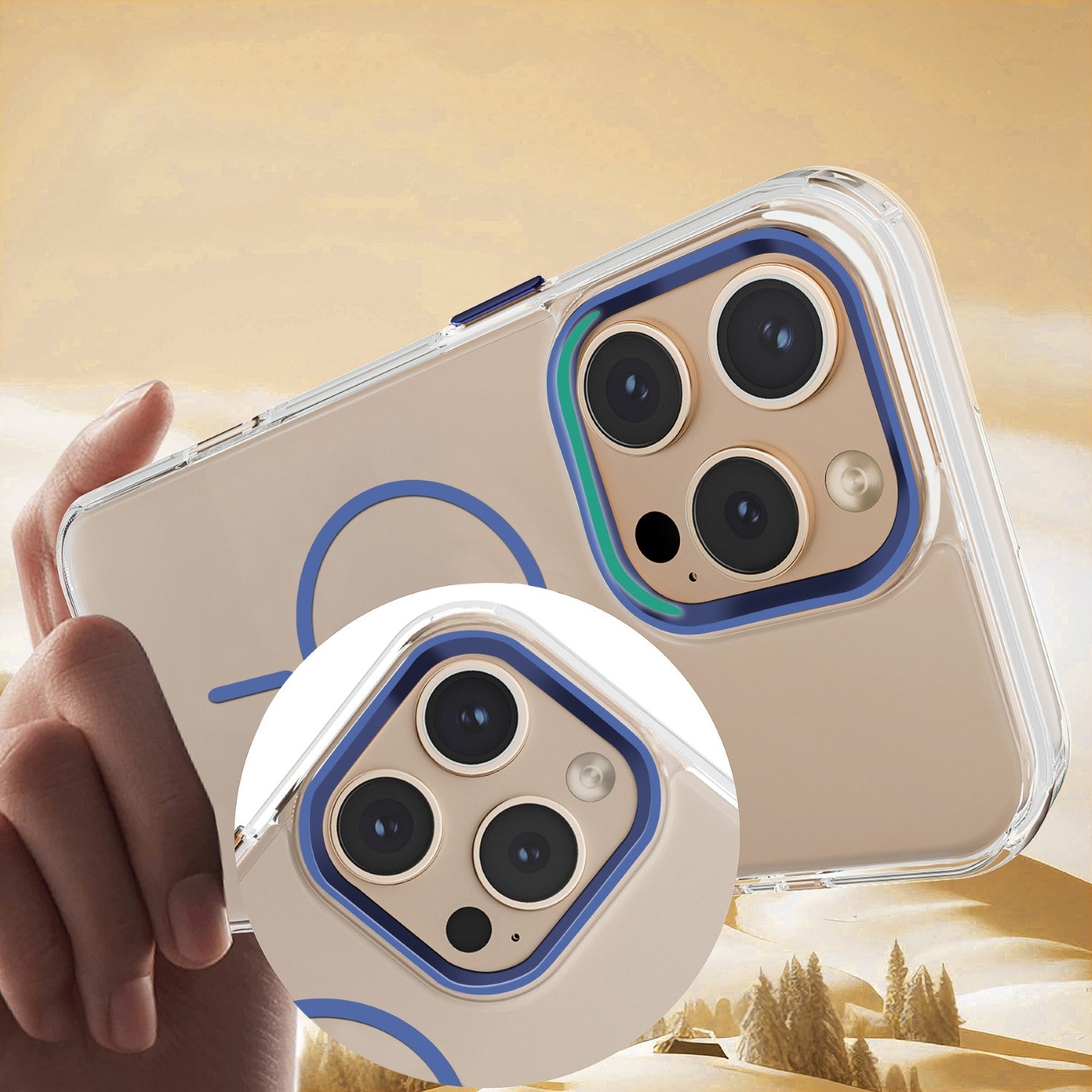 iPhone 13 Clear Thin Mag Blå