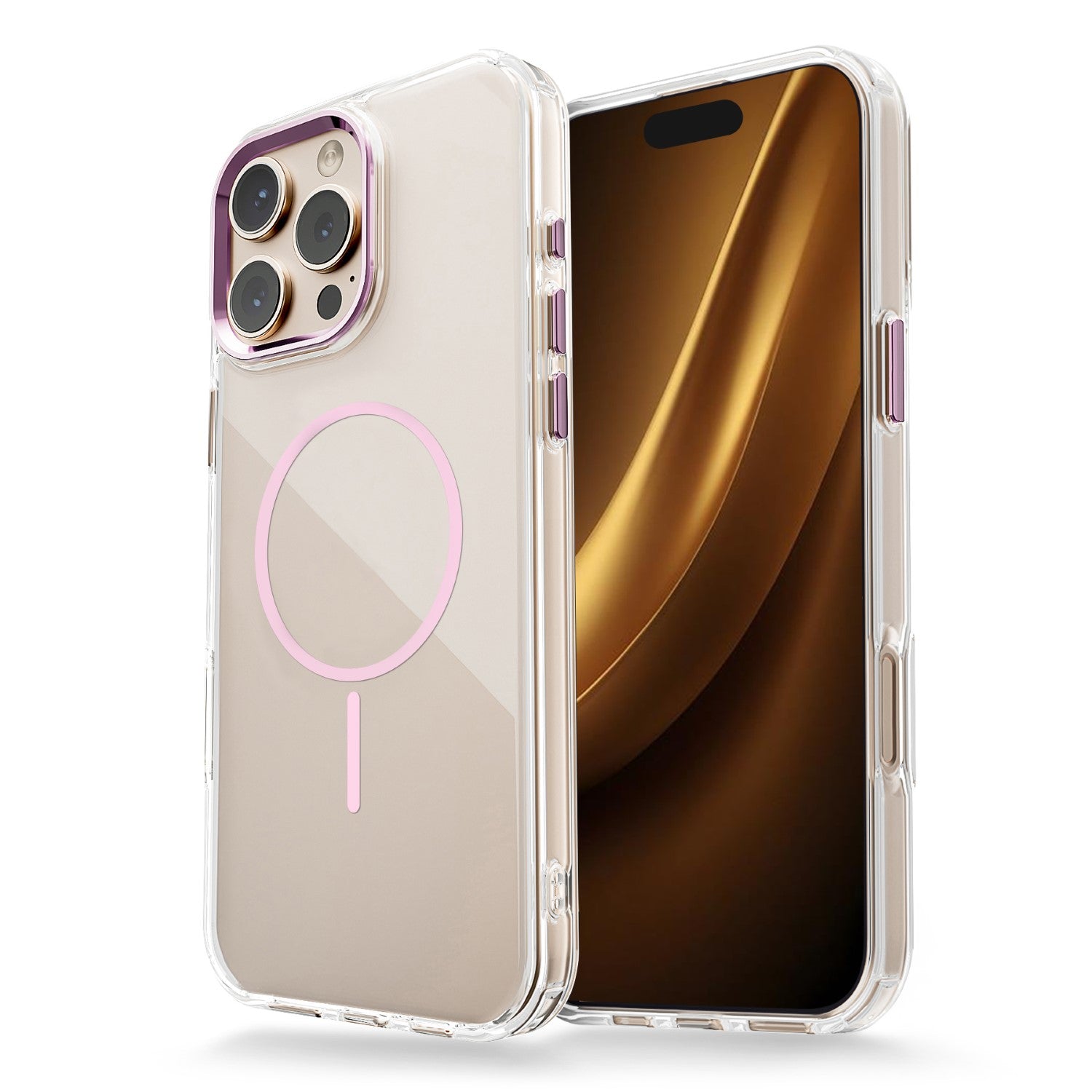 iPhone 16e / 17e Silicone MagSafe Cover Clear Thin Mag – Pink
