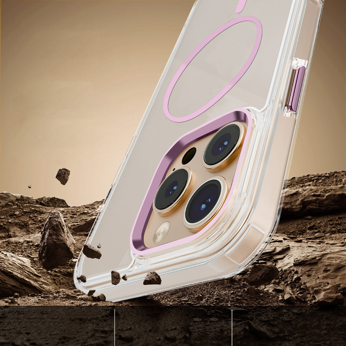iPhone 14 Cover Clear Thin Mag – Transparent/Pink