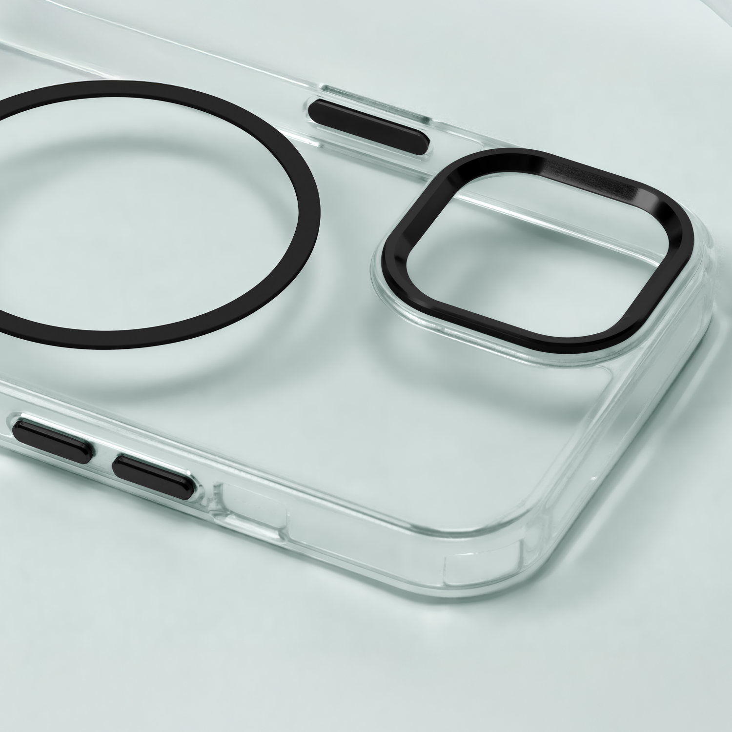 iPhone 15 Cover Clear Thin Mag Thin Magcase – Transparent/Sort