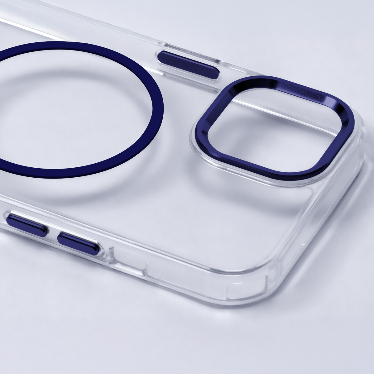 iPhone 15 Cover Clear Thin Mag – Transparent/Blå