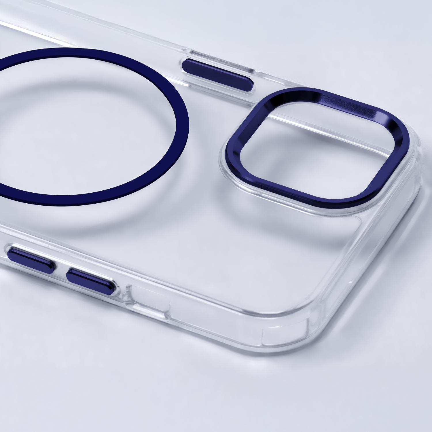 iPhone 13 Cover Clear Thin Mag – Transparent/Blå