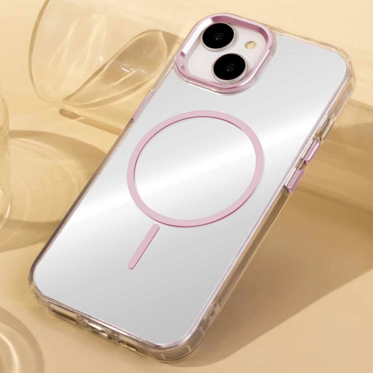 iPhone 14 Cover Clear Thin Mag – Transparent/Pink