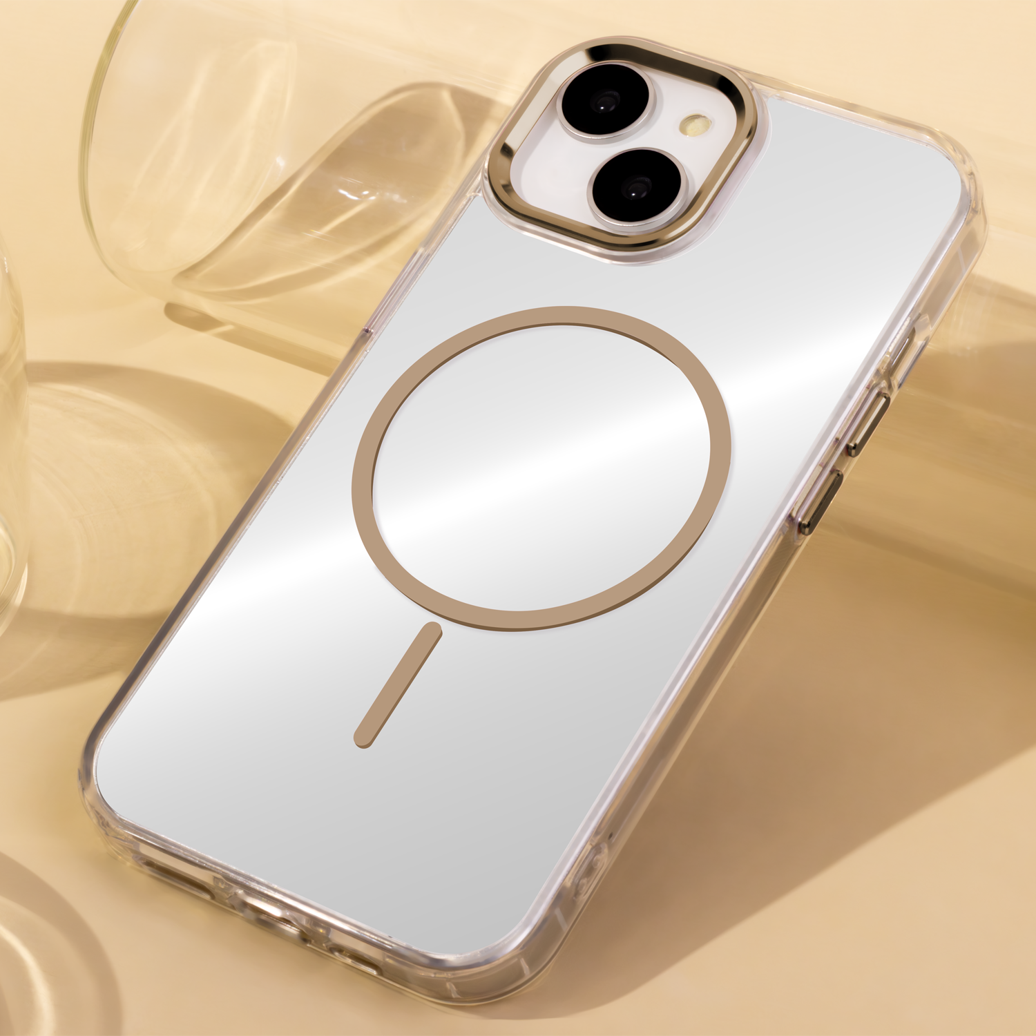 iPhone 17 Pro MagSafe TPU Cover Clear Thin Mag Transparent – Guld