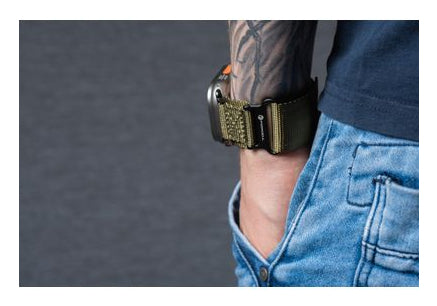FORCELL Velcro Nylon Strap for Apple Watch - Army Green - 42/44/45/49 mm