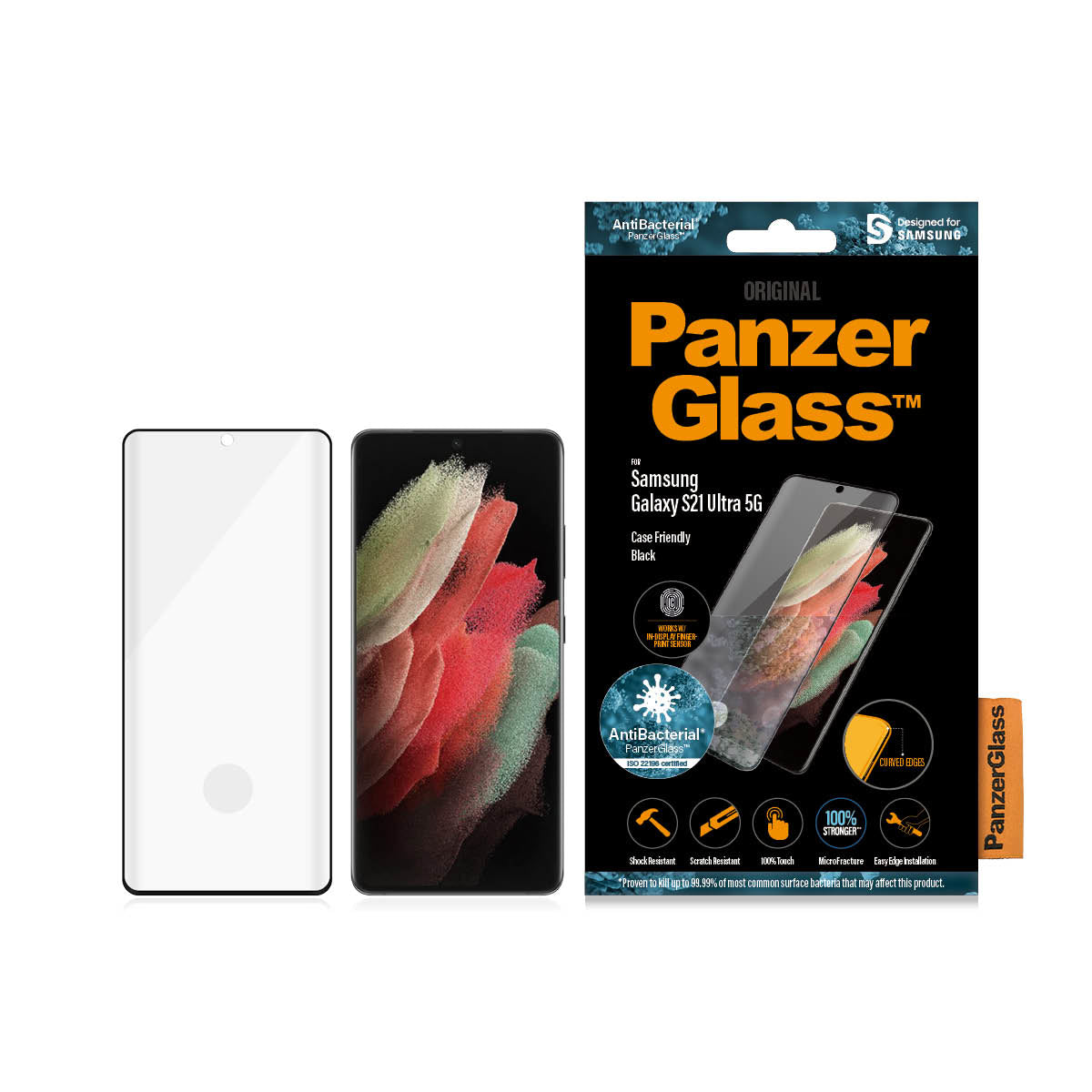 PanzerGlass Galaxy S21 Ultra FP (CF), Black AB [Icecat3Batch 9352e340b2b7d9] - billede 3