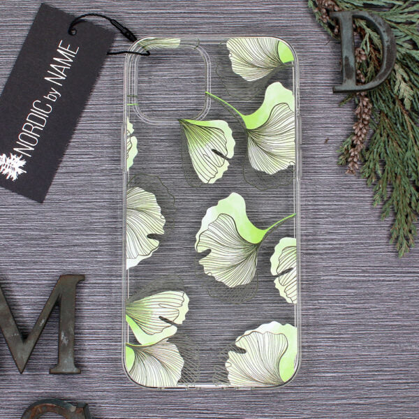 iPhone 12 Pro Max Cover Grønne Blade – Transparent