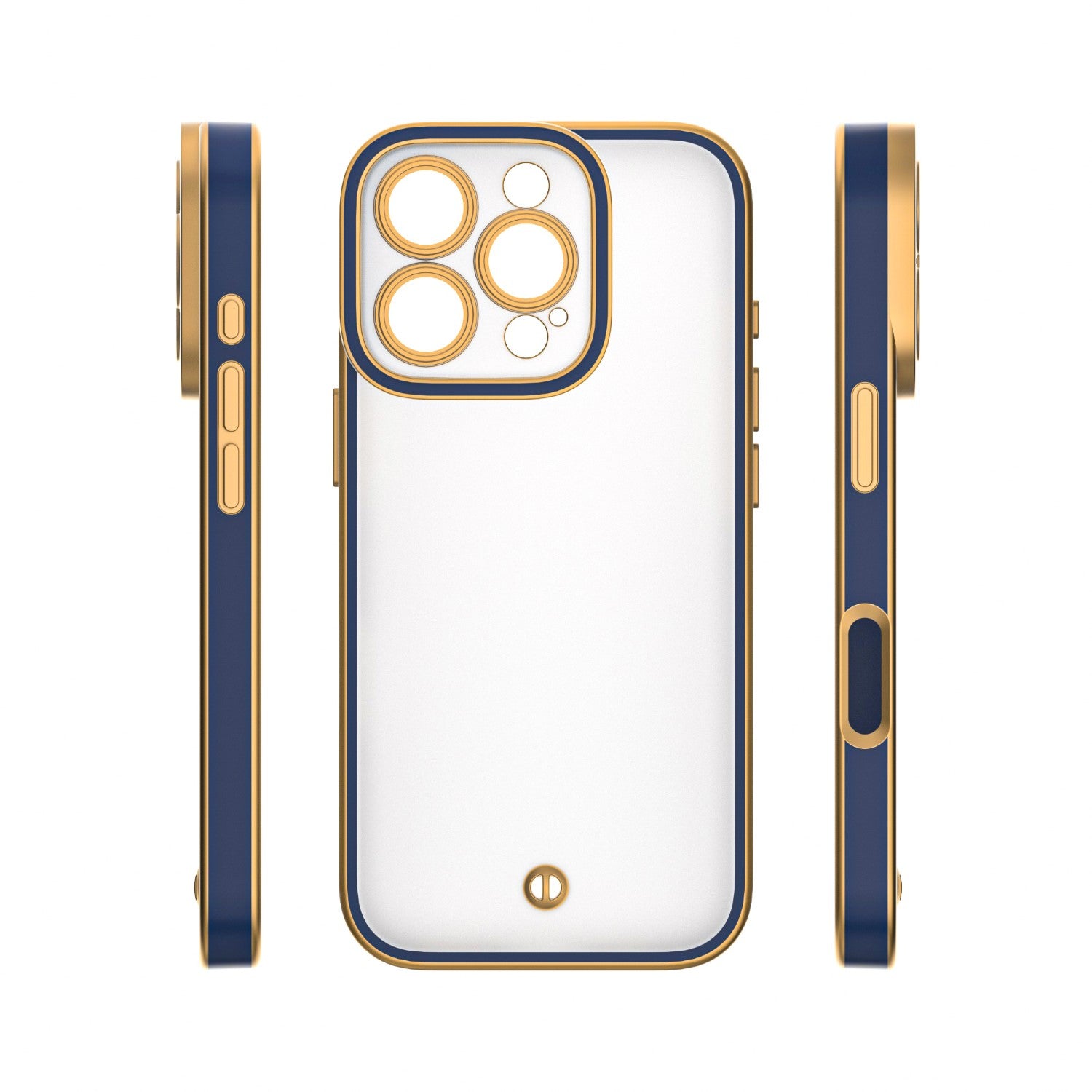 iPhone 15 Pro Cover Silky Gold – Blå/Guld