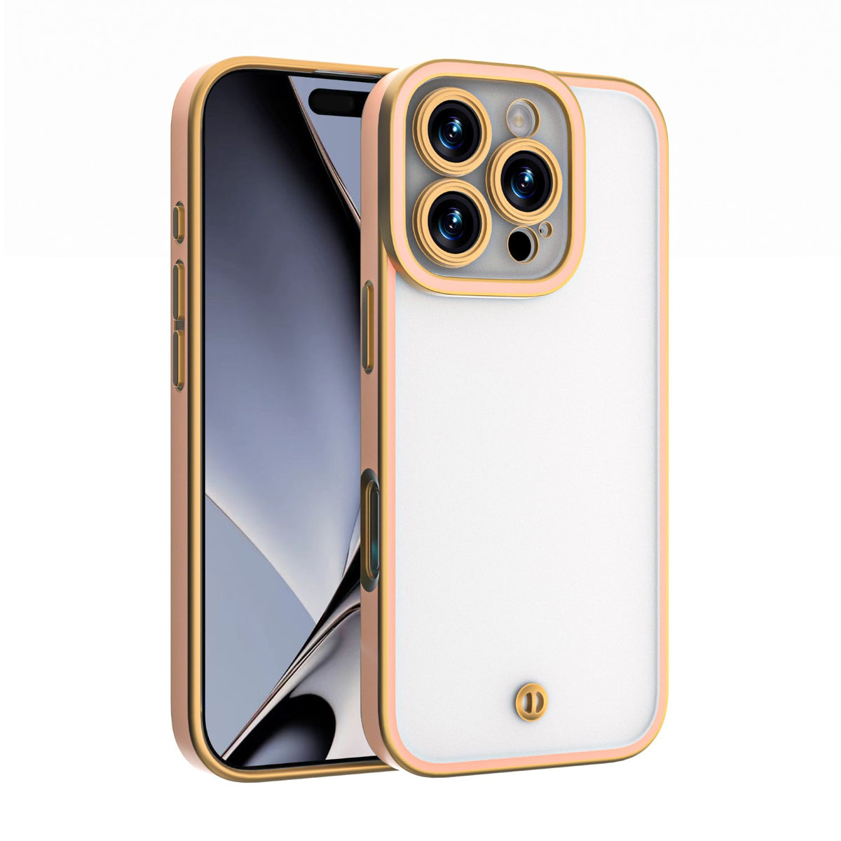 iPhone 15 Pro Cover Silky Gold – Pink/Guld