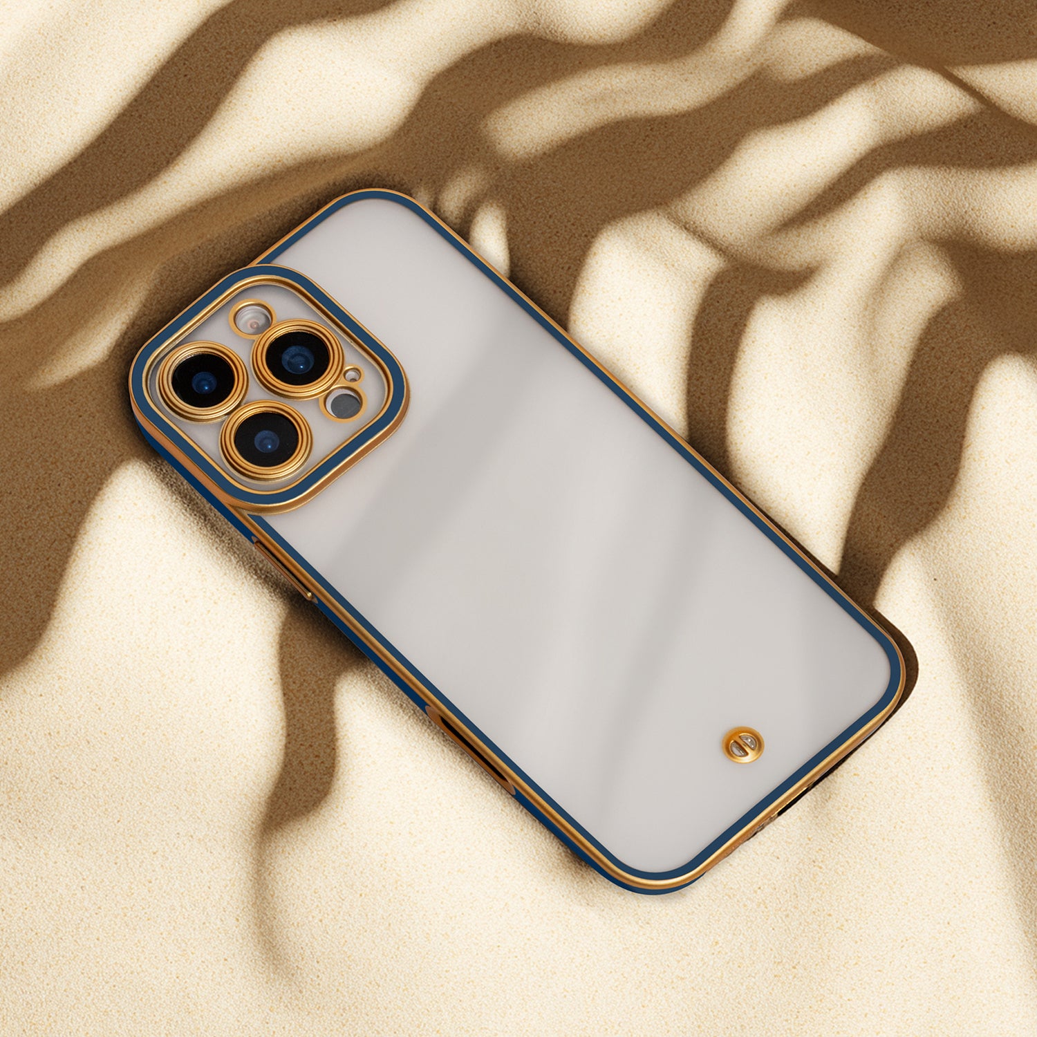 iPhone 12/12 Pro Cover Silky Gold – Blå/Guld
