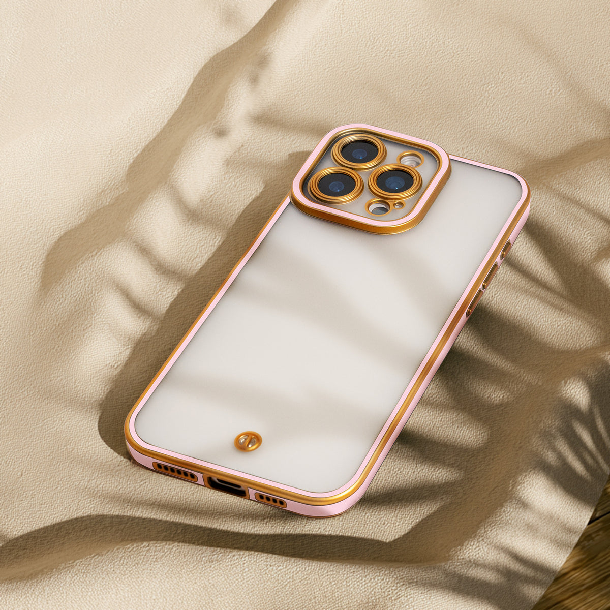 iPhone 17 Pro Max Cover Silky Gold – Pink/Guld