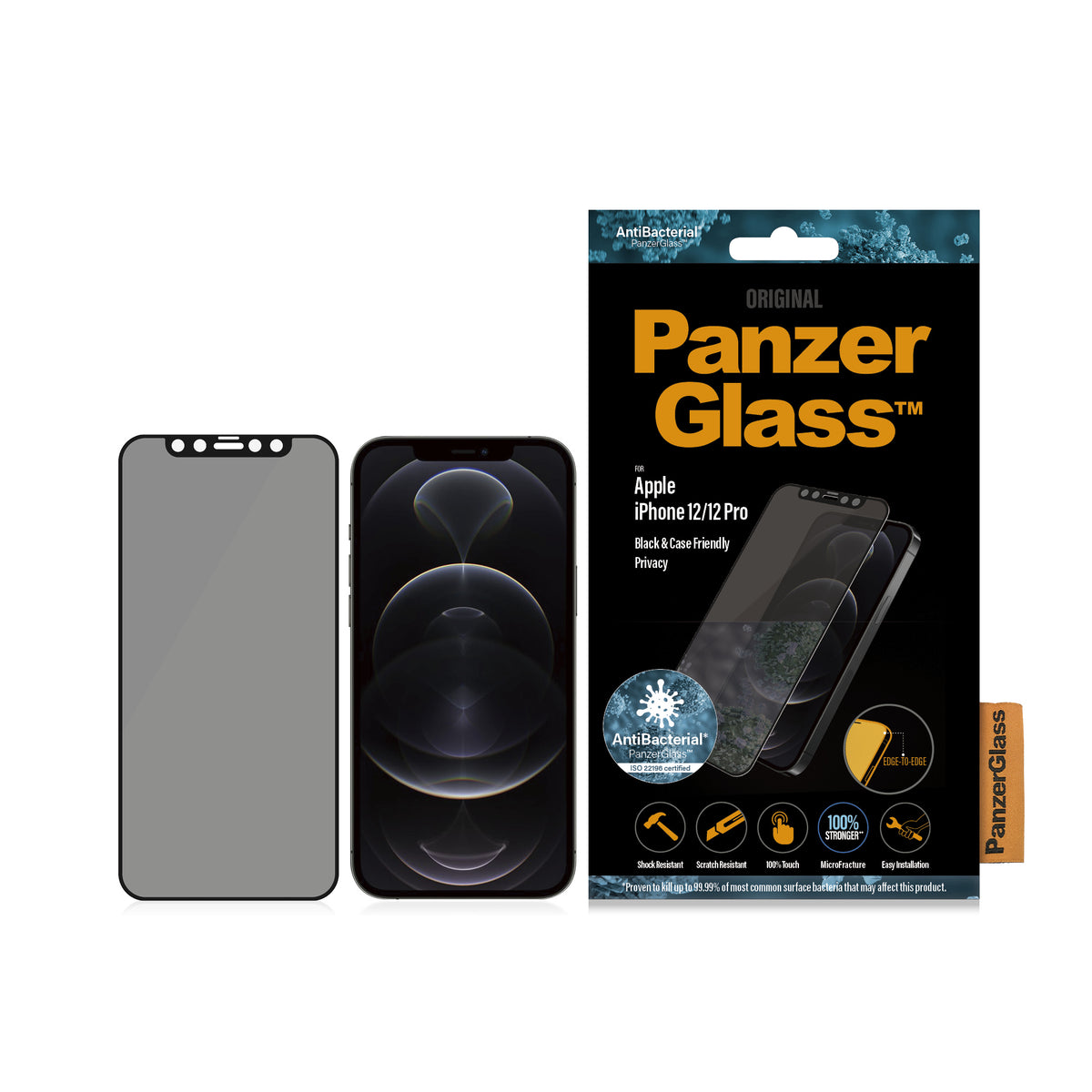 PanzerGlass iPhone 12/12 Pro (CF) Privacy, Black (AB) - billede 2