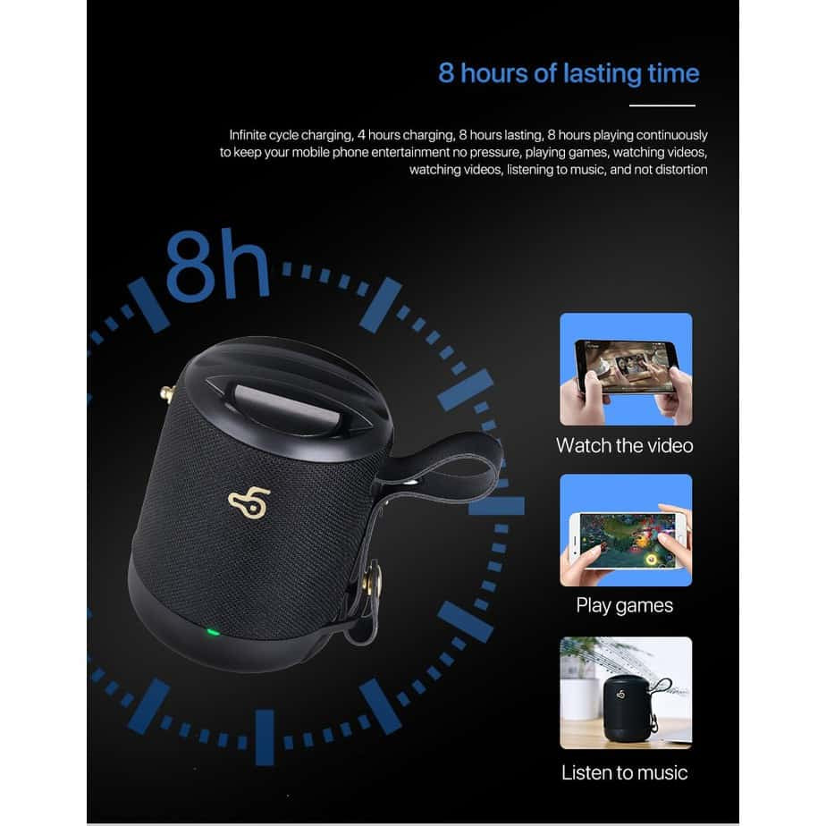 BD05 Portable Bluetooth 5.0 Wireless HiFi Speaker Waterproof Subwoofer Music Player FM Radio - Camouflage - billede 9
