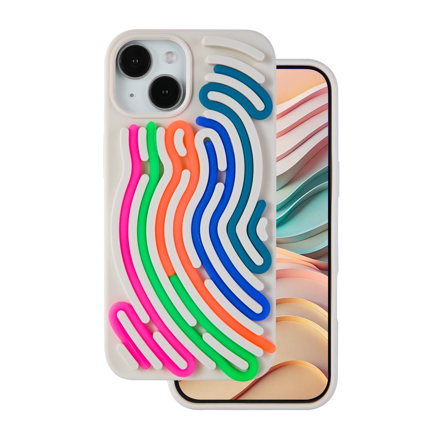 iPhone 12/12 Pro Silicone Cover DIY Snake – Beige