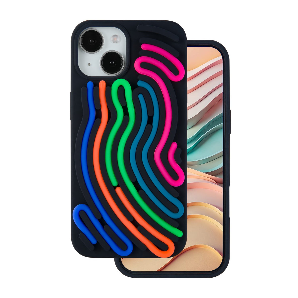 iPhone 12/12 Pro Silicone Cover DIY Snake – Sort