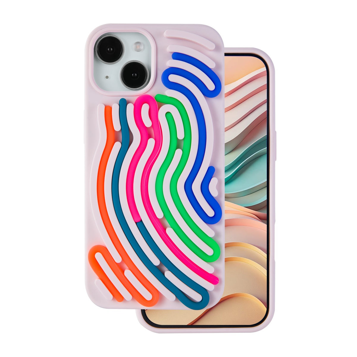 iPhone 13 Silicone Cover DIY Snake – Pink