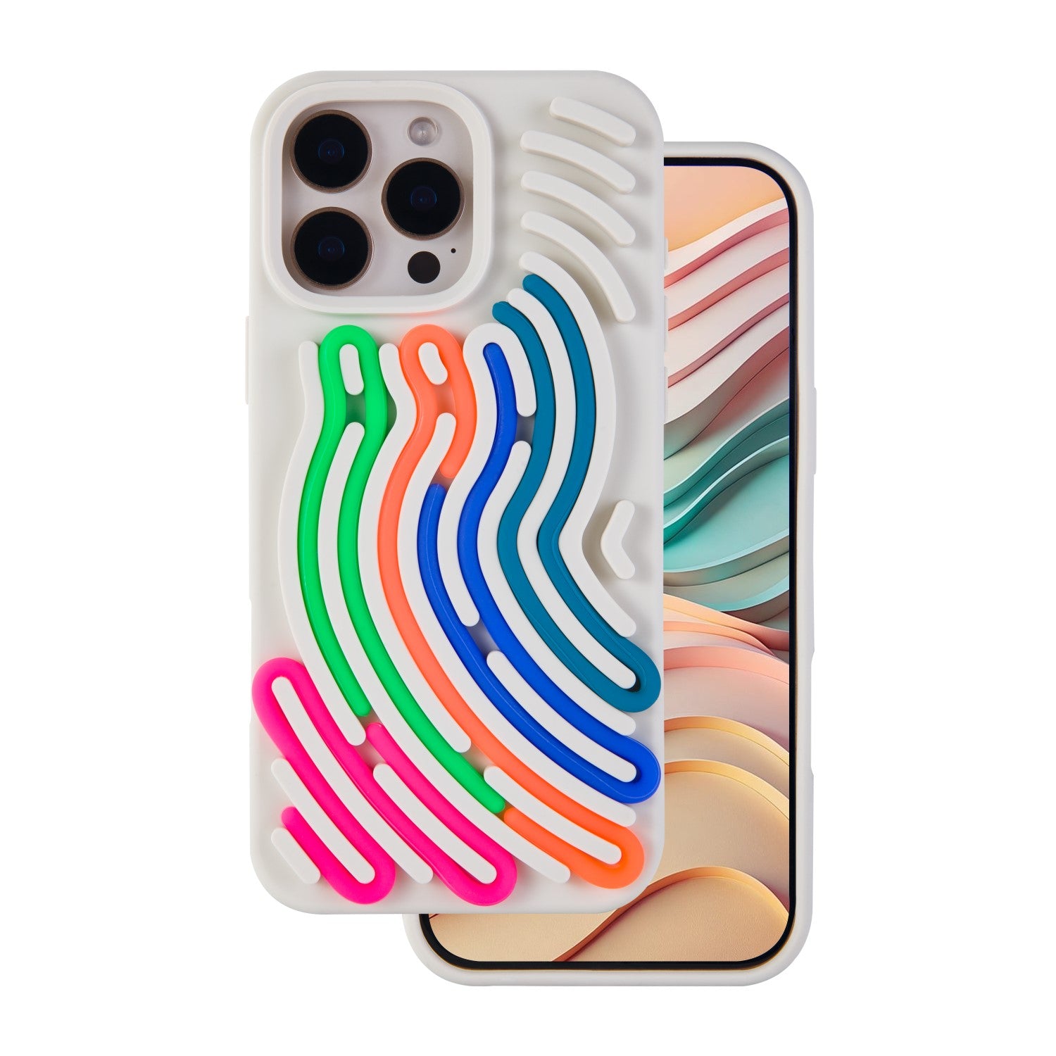 iPhone 15 Pro Silicone Cover DIY Snake – Beige