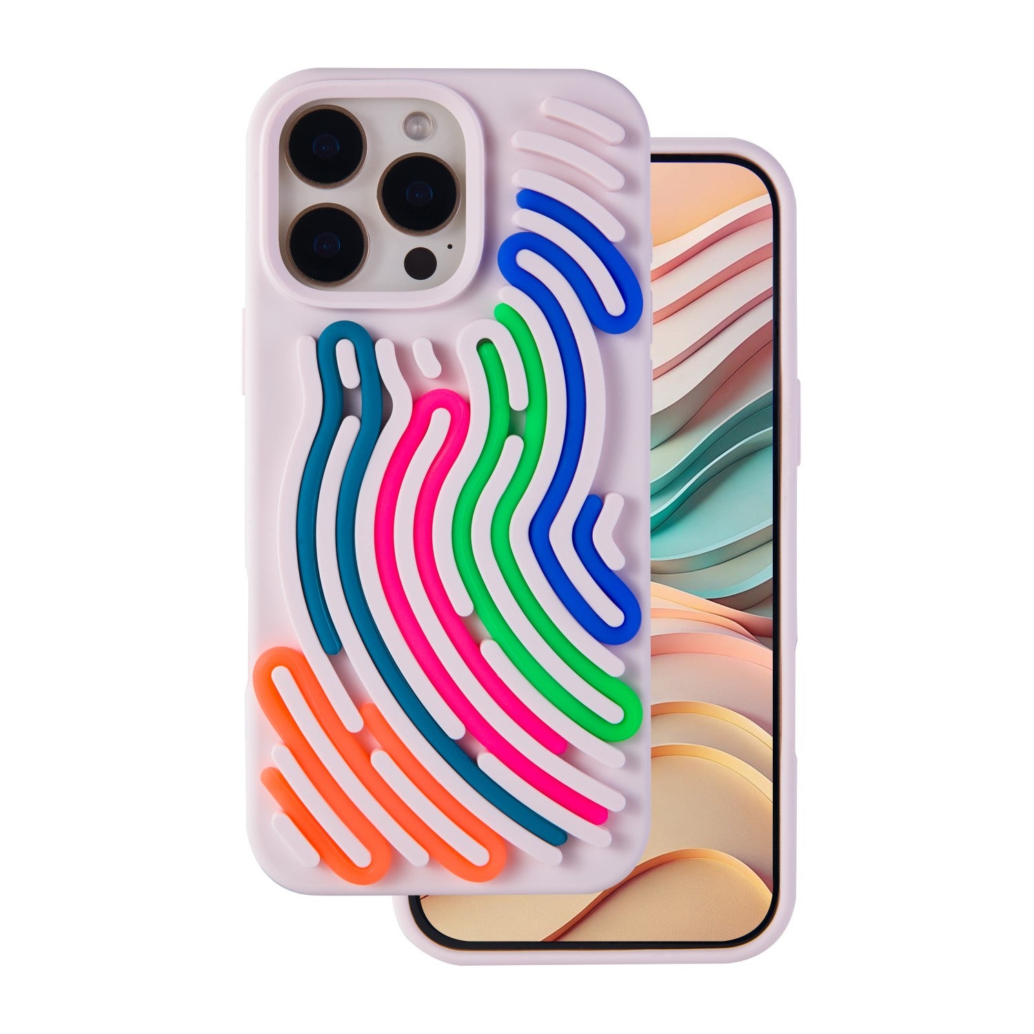 iPhone 16 Pro Max Silicone Cover DIY Snake – Pink