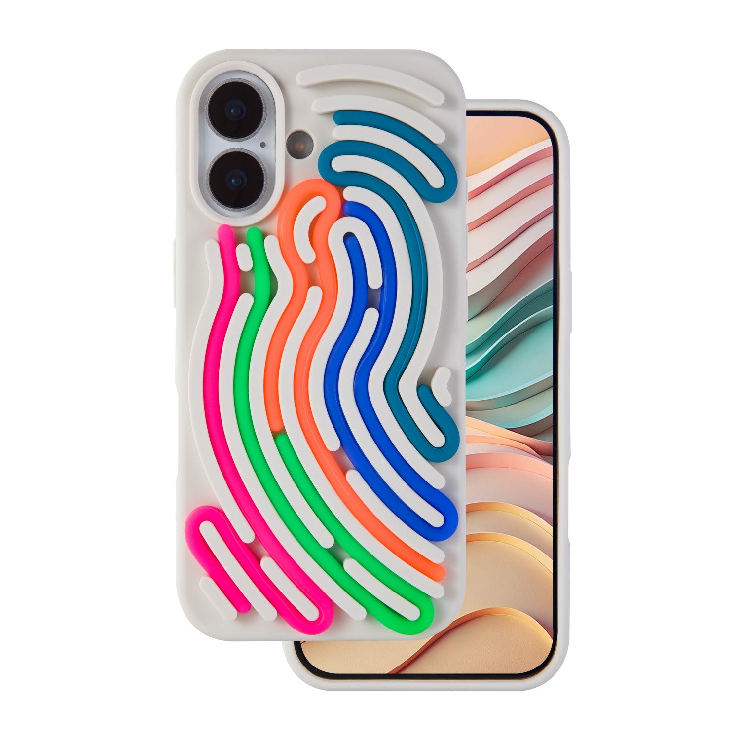 iPhone 16 Silicone Cover DIY Snake – Beige