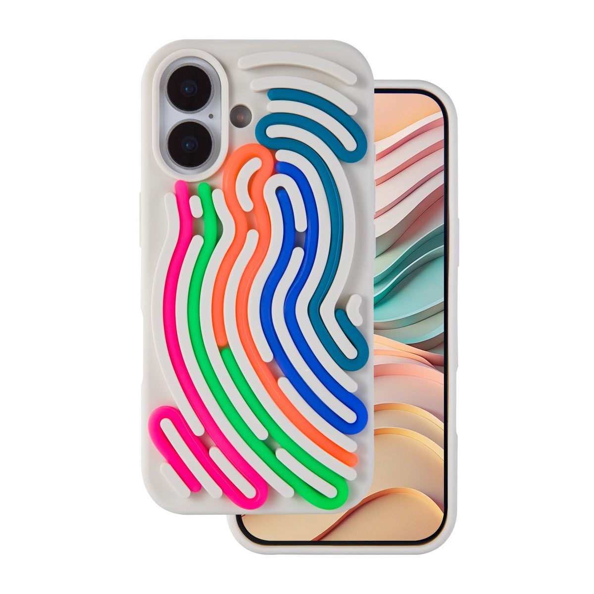 iPhone 16 Silicone Cover DIY Snake – Beige