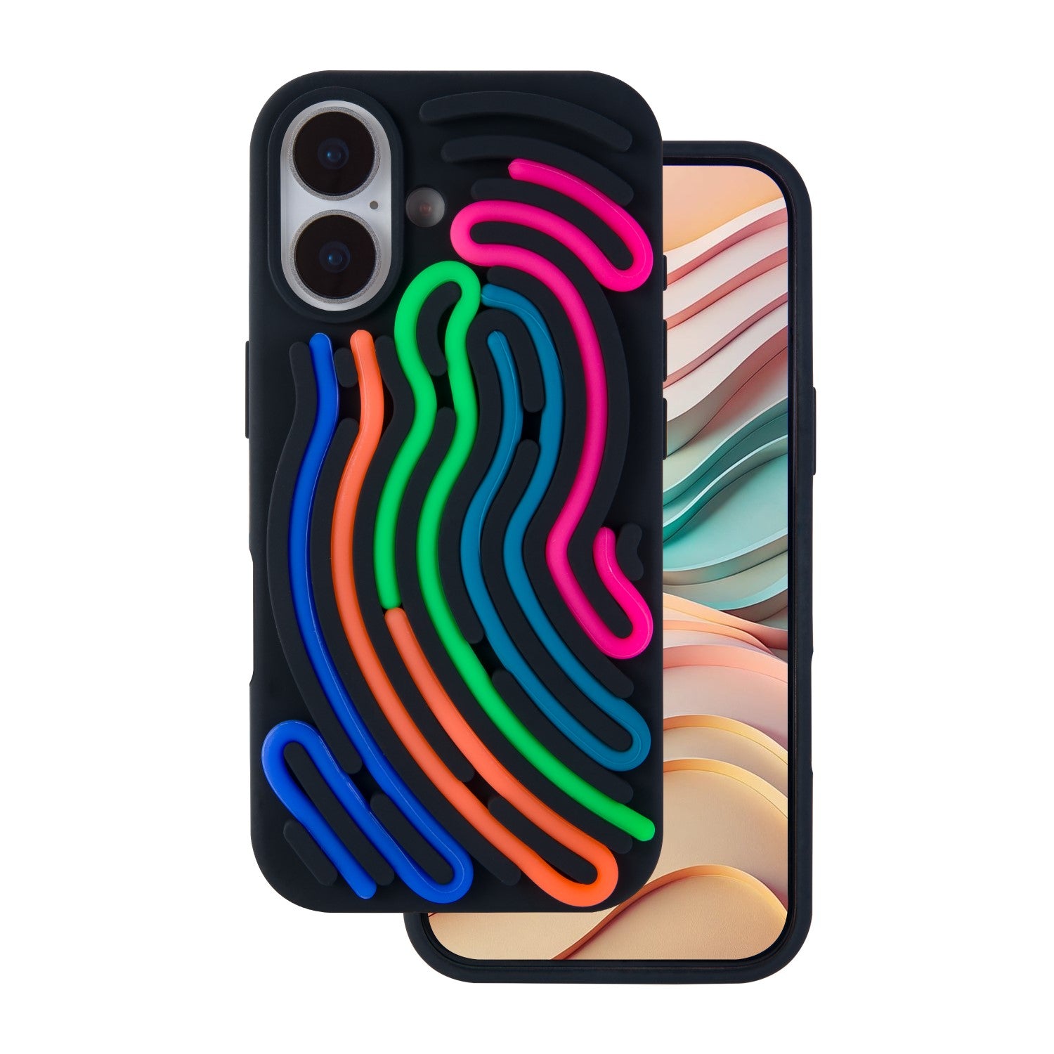 iPhone 16 Silicone Cover DIY Snake – Sort