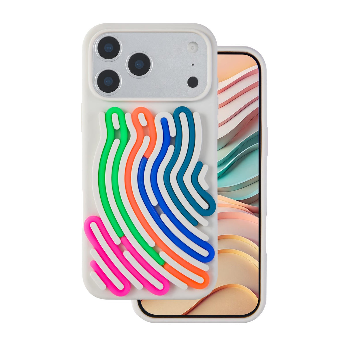 iPhone 17 Pro Max Silicone Cover DIY Snake – Beige