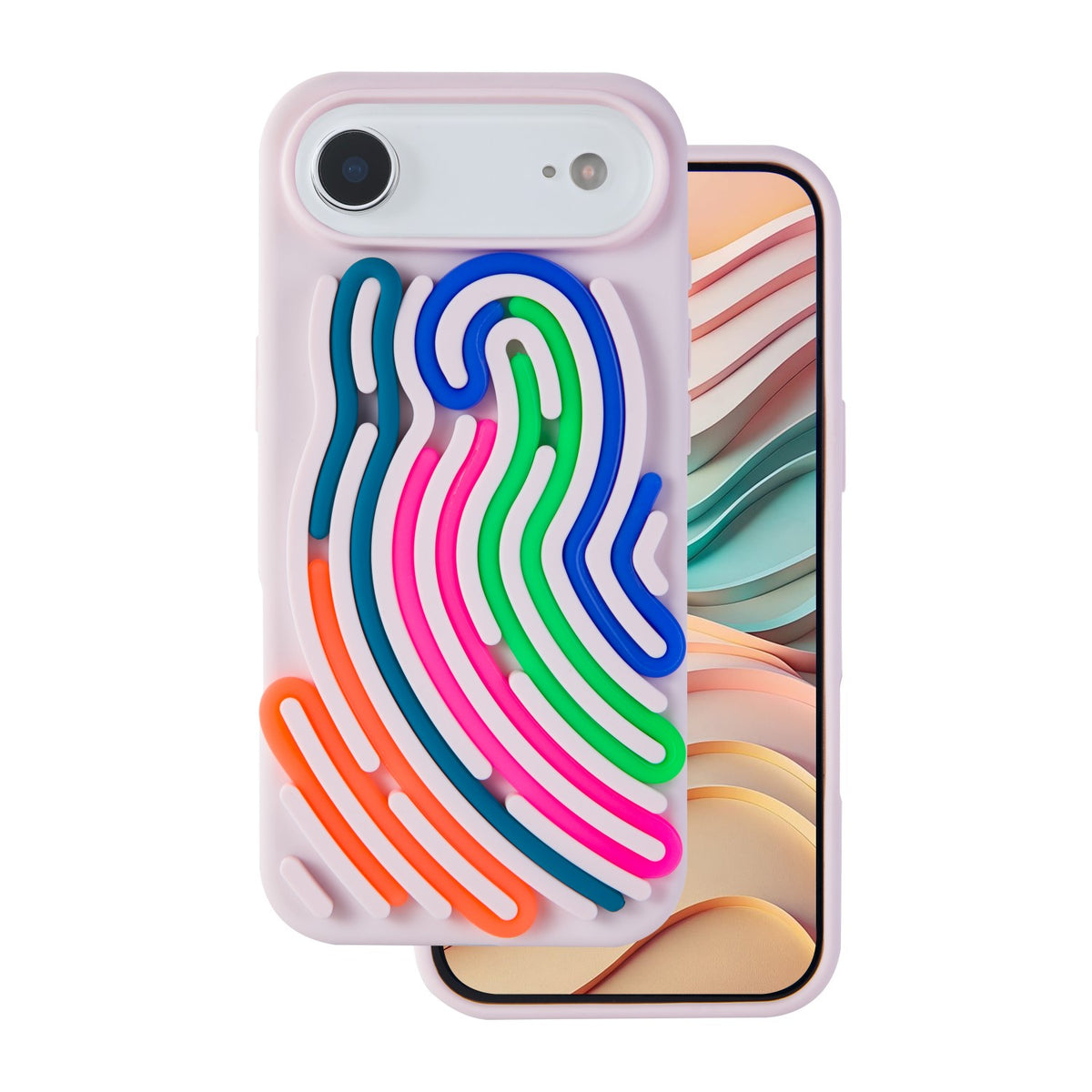 iPhone 17 Silicone Cover DIY Snake – Pink