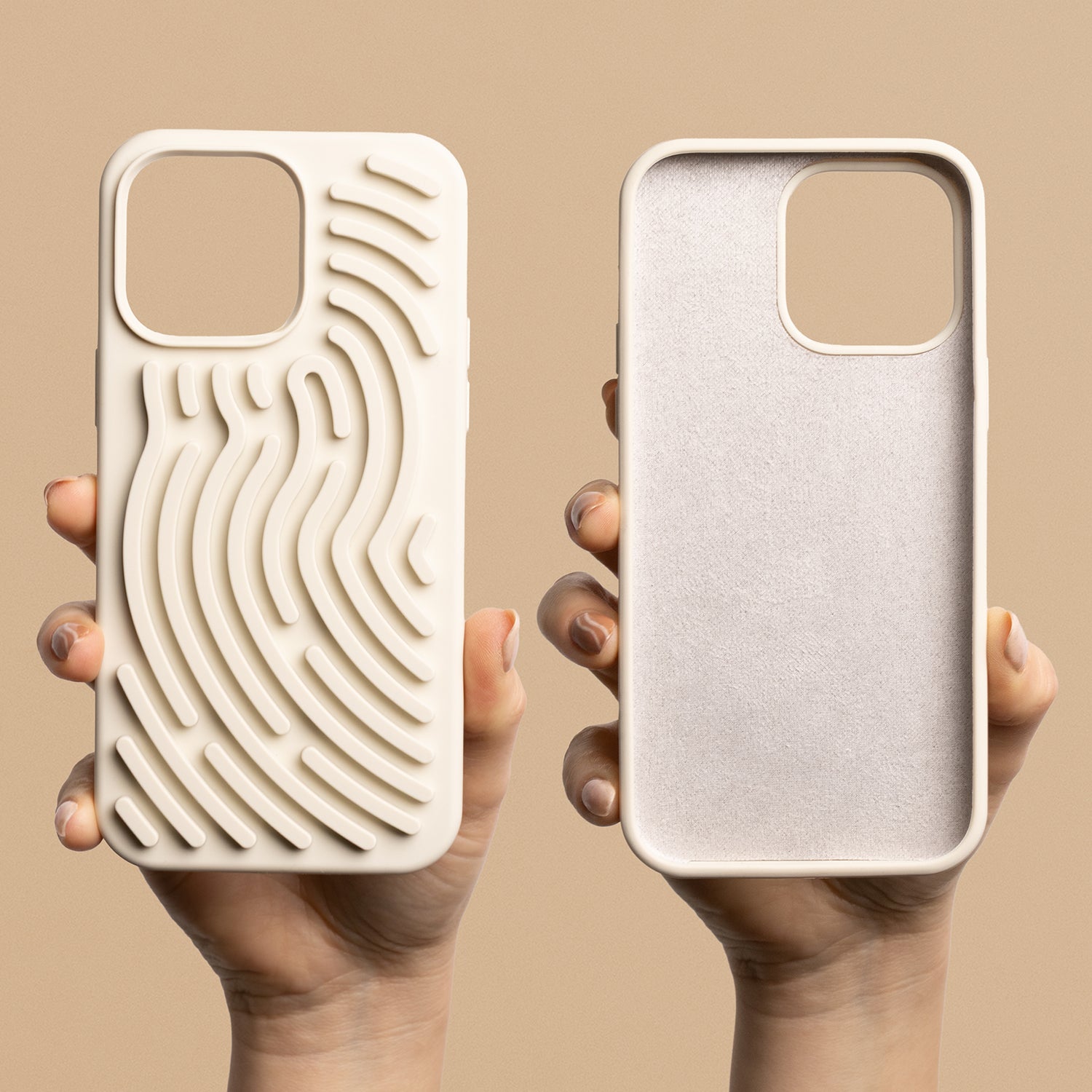 iPhone 15 Pro Silicone Cover DIY Snake – Beige