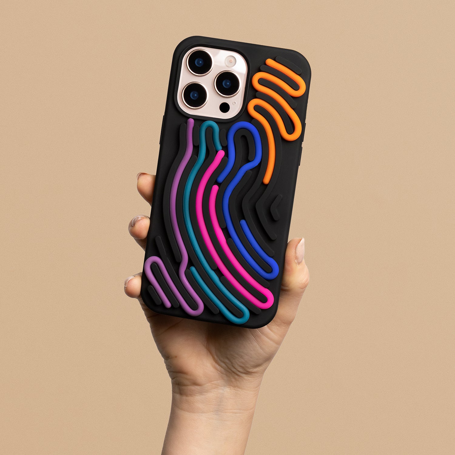 iPhone 16 Pro Silicone Cover DIY Snake – Sort